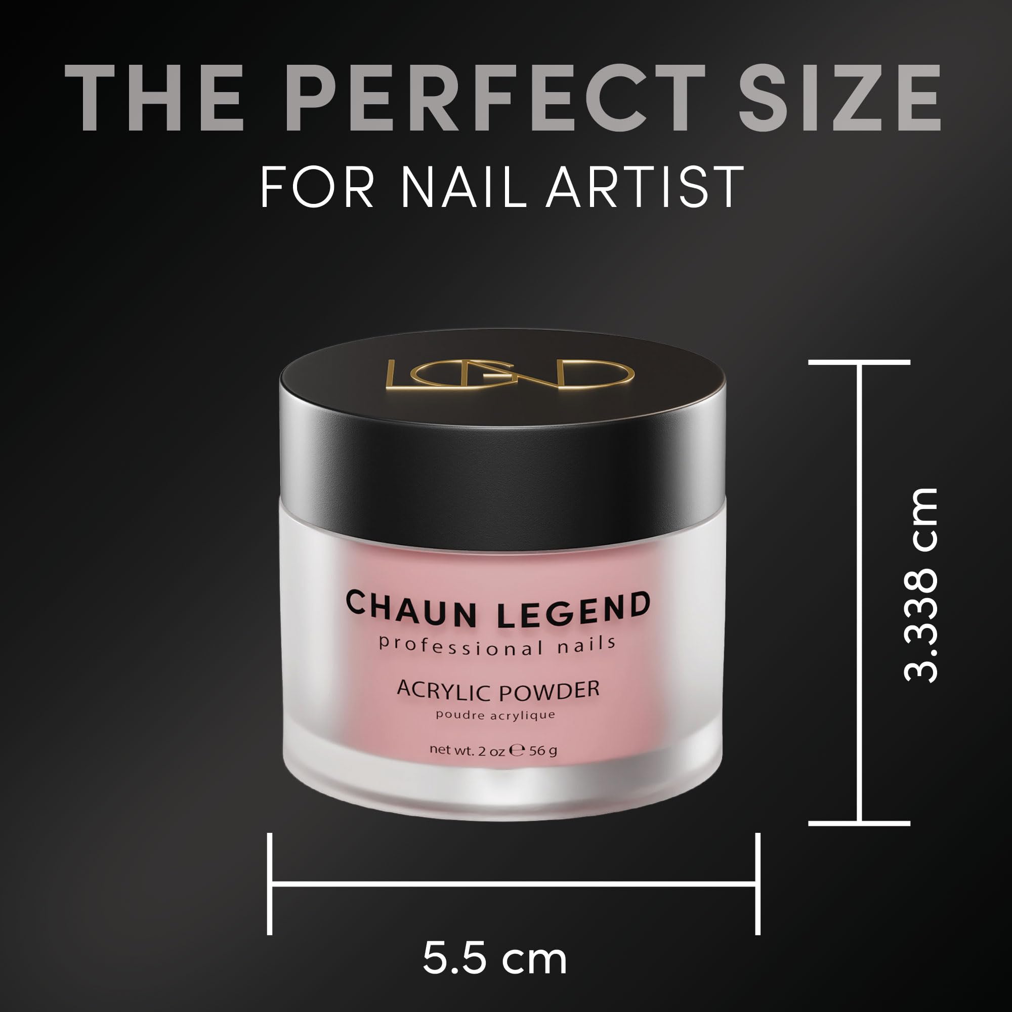 Chaun Legend Acrylic Powder 2oz – Muted Lavender Gray, Long-Lasting Nail Art