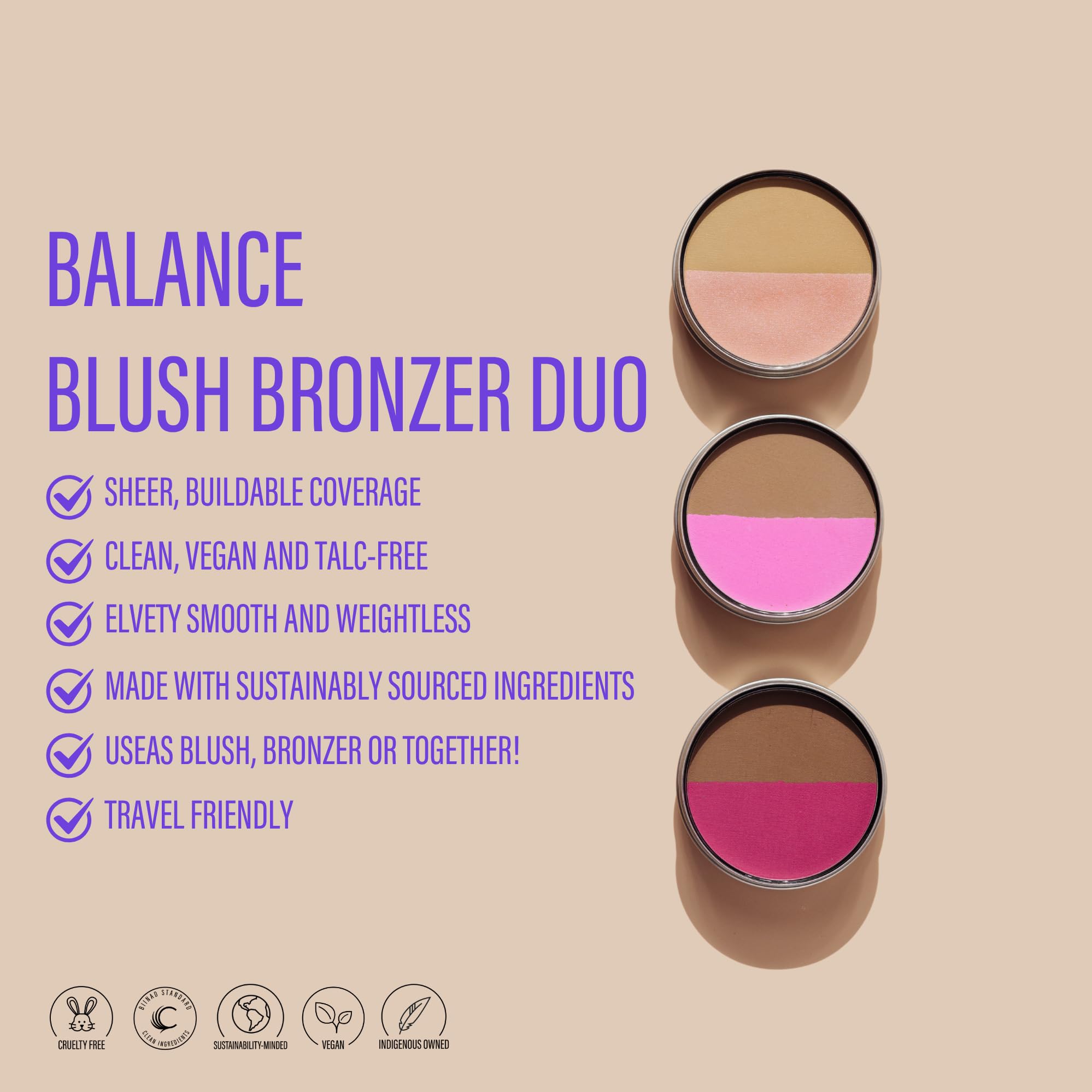 Cheekbone Balance Deep Blush/Bronzer – Talc-Free, Buildable Soft-Matte Finish, Organic Jojoba Oil, Vegan & Cruelty-Free (0.38 oz)