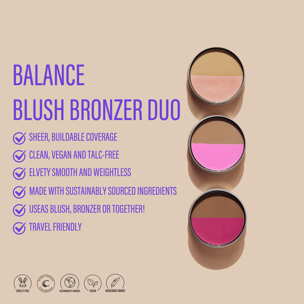 Cheekbone Balance Medium Blush/Bronzer – Talc-Free, Soft-Matte Finish, Buildable Color
