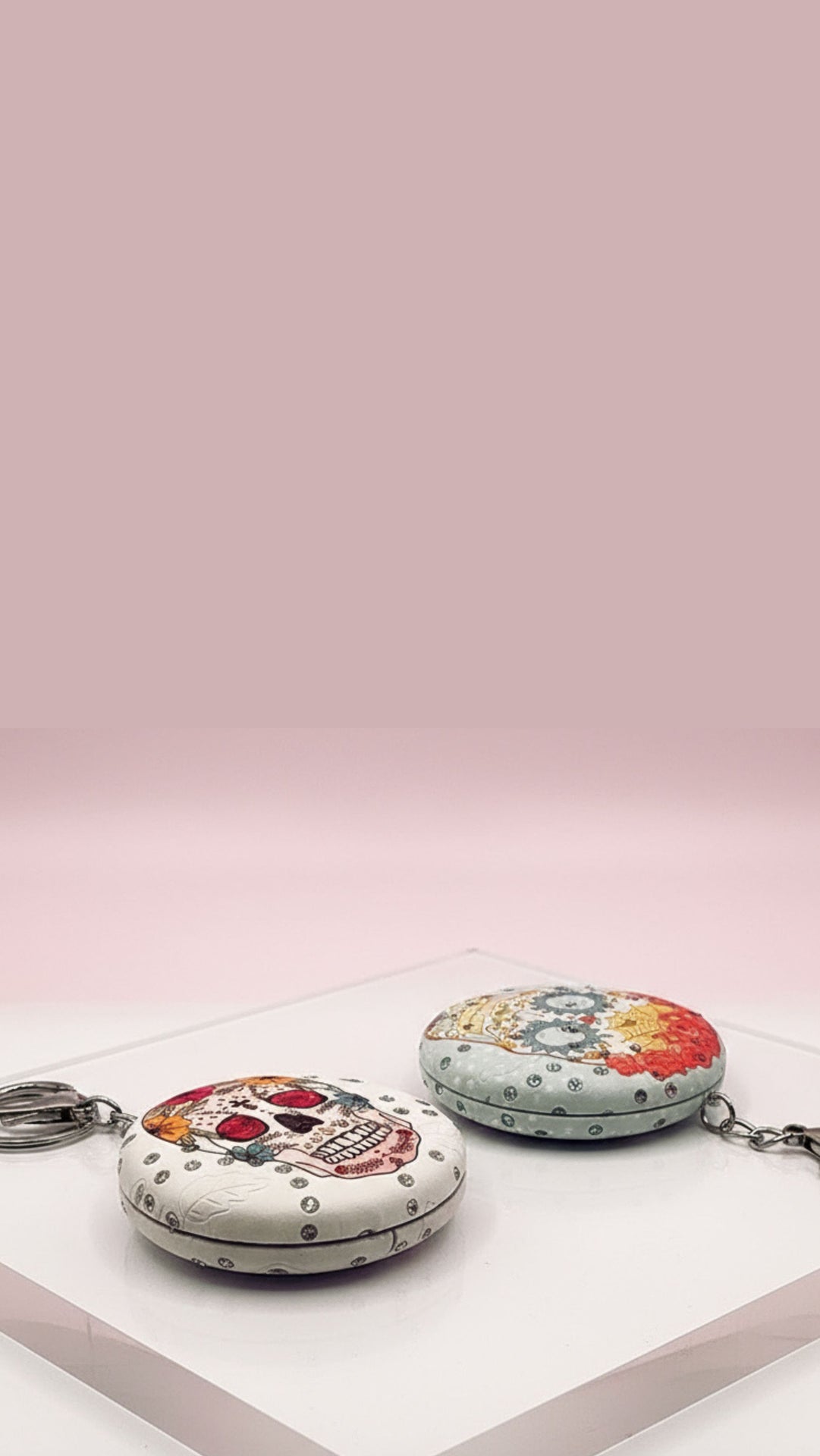 Sparkly Skull & Flowers Compact Mirrors Pack of 12