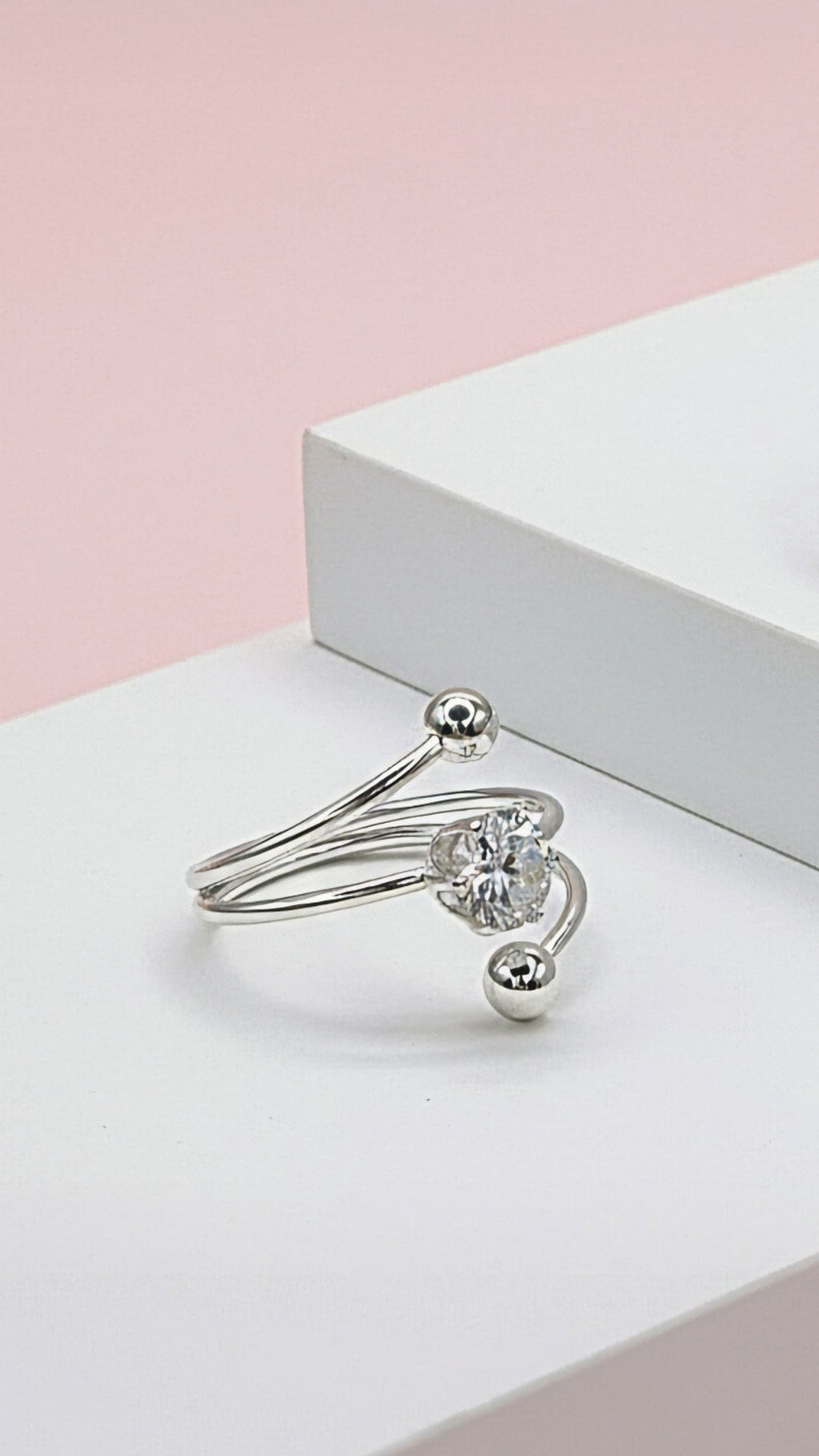 Solitaire Wrap Around Free Size Stacking Rings Box set of 36