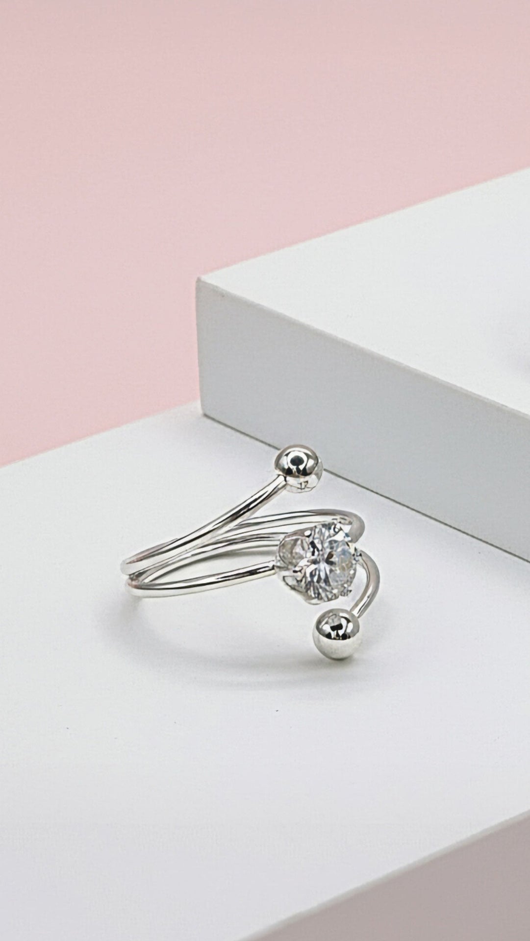 Solitaire Wrap Around Free Size Stacking Rings Box set of 36