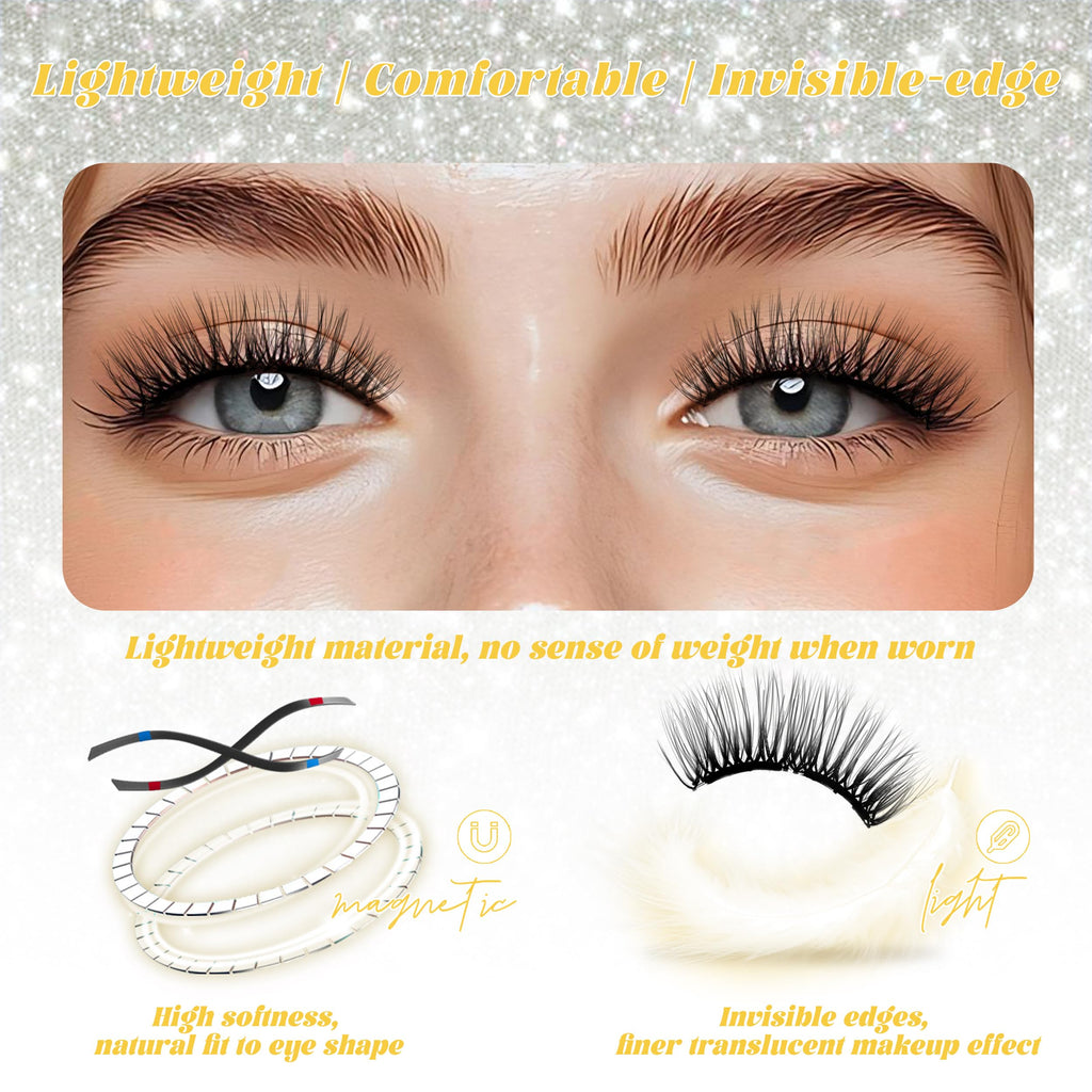 CHENSPLEND Magnetic Eyelashes with Applicator CK03 – Cat Eye Style, Reusable Lashes, No Glue Needed