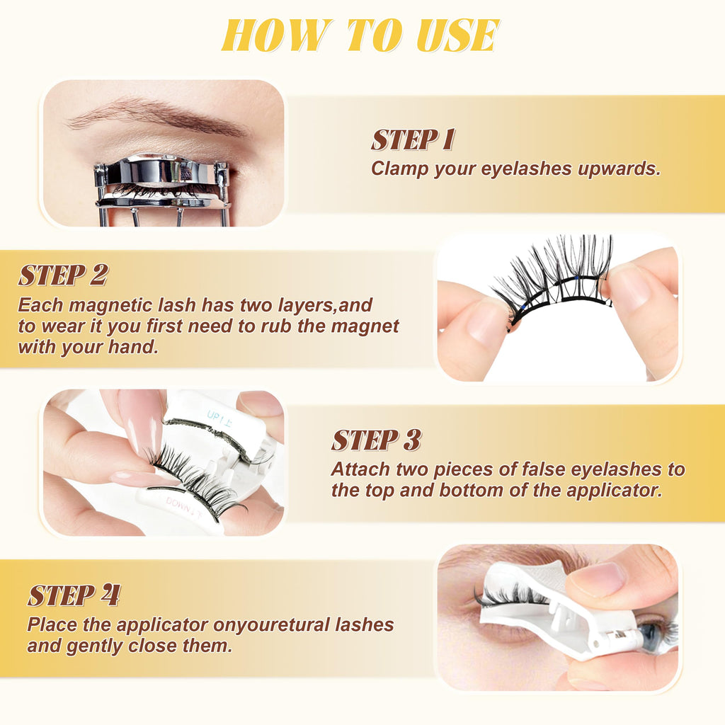 CHENSPLEND Magnetic Eyelashes with Applicator – Feathery, Natural Look, No Glue Needed (W02)