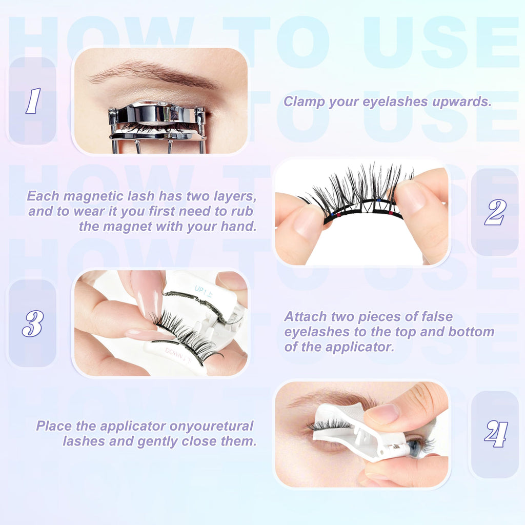 Chensplend Upgrade Magnetic Eyelashes with Applicator – Feathery Light Style, Glue-Free, Natural Look
