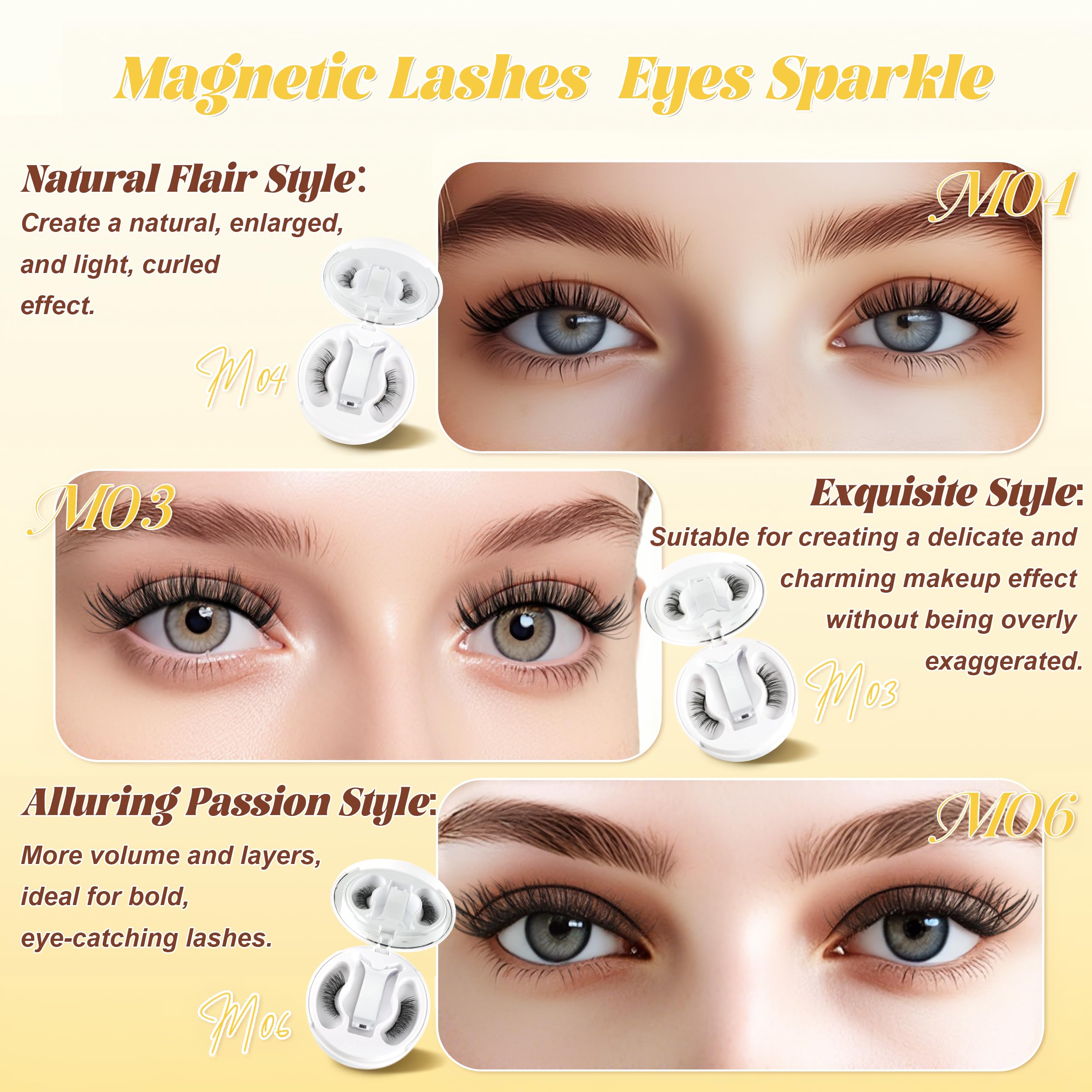 Chensplend Magnetic Eyelashes with Applicator – Feathery, Glue-Free, Easy Wear Kit