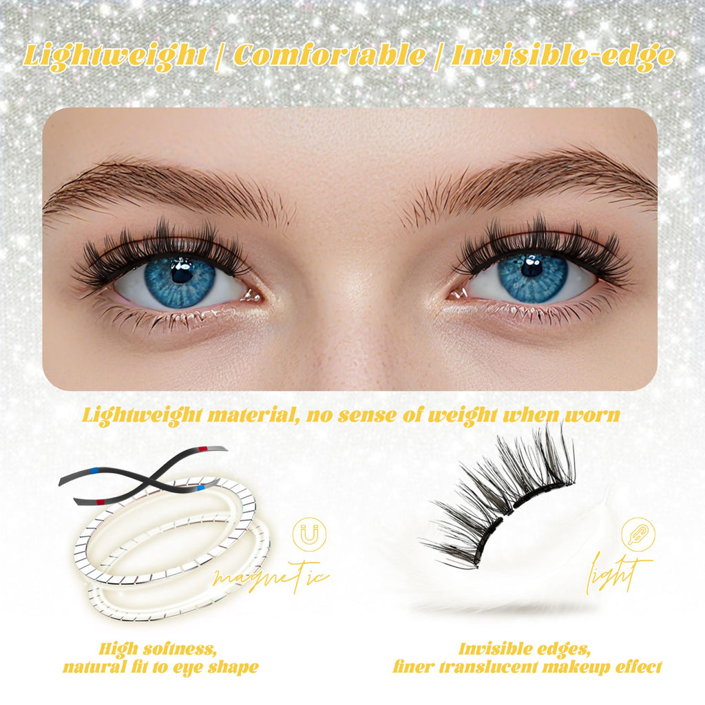 CHENSPLEND Magnetic Eyelashes with Applicator (M03) – Feathery, Reusable Lashes, No Glue Needed