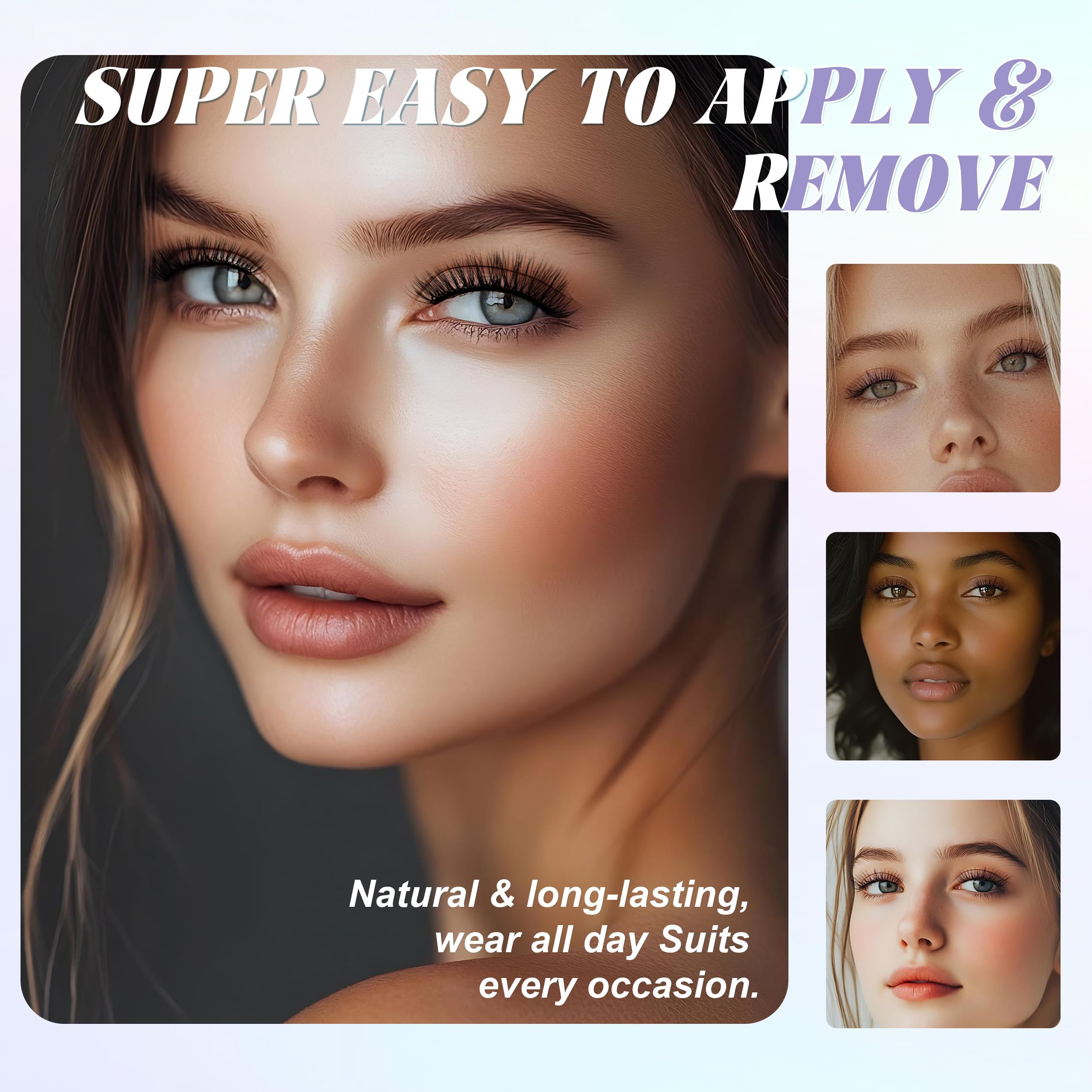 CHENSPLEND Upgrade Magnetic Eyelashes with Applicator - Natural Slim & Thick Style (N04)