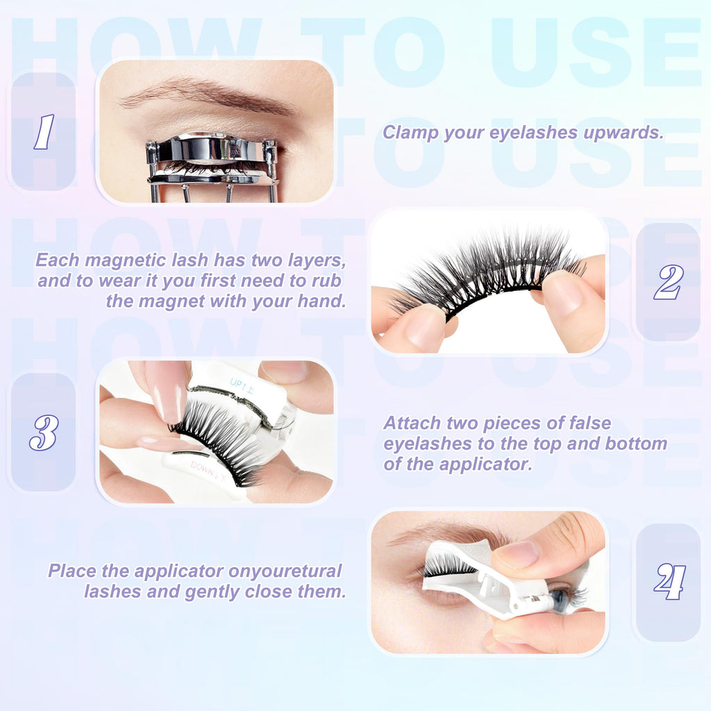 CHENSPLEND Upgrade Magnetic Eyelashes with Applicator - Natural Slim & Thick Style (N04)