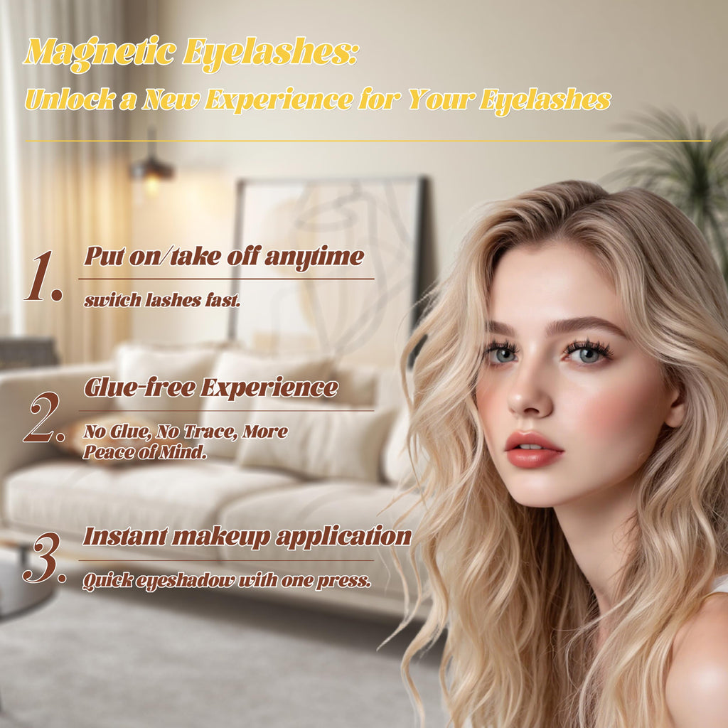 CHENSPLEND Magnetic Eyelashes with Applicator (M03) – Feathery, Reusable Lashes, No Glue Needed