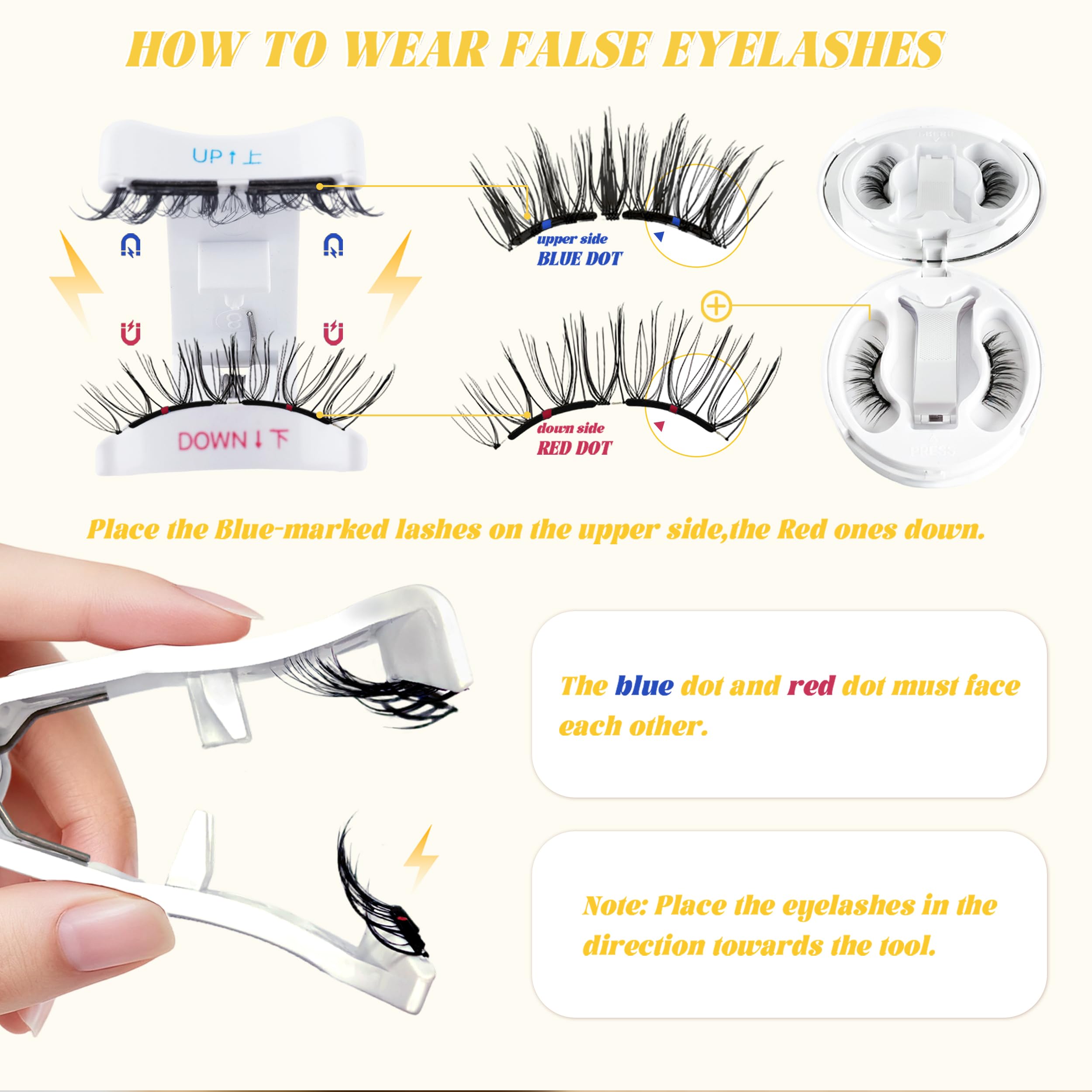 CHENSPLEND Magnetic Eyelashes with Applicator (M03) – Feathery, Reusable Lashes, No Glue Needed