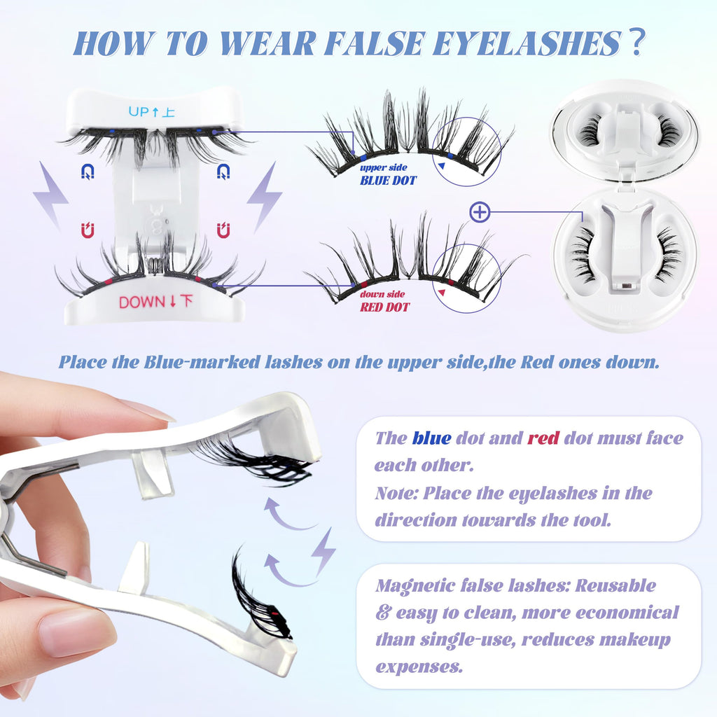 CHENSPLEND Upgrade Magnetic Eyelashes with Applicator – Natural Style, No Glue Needed