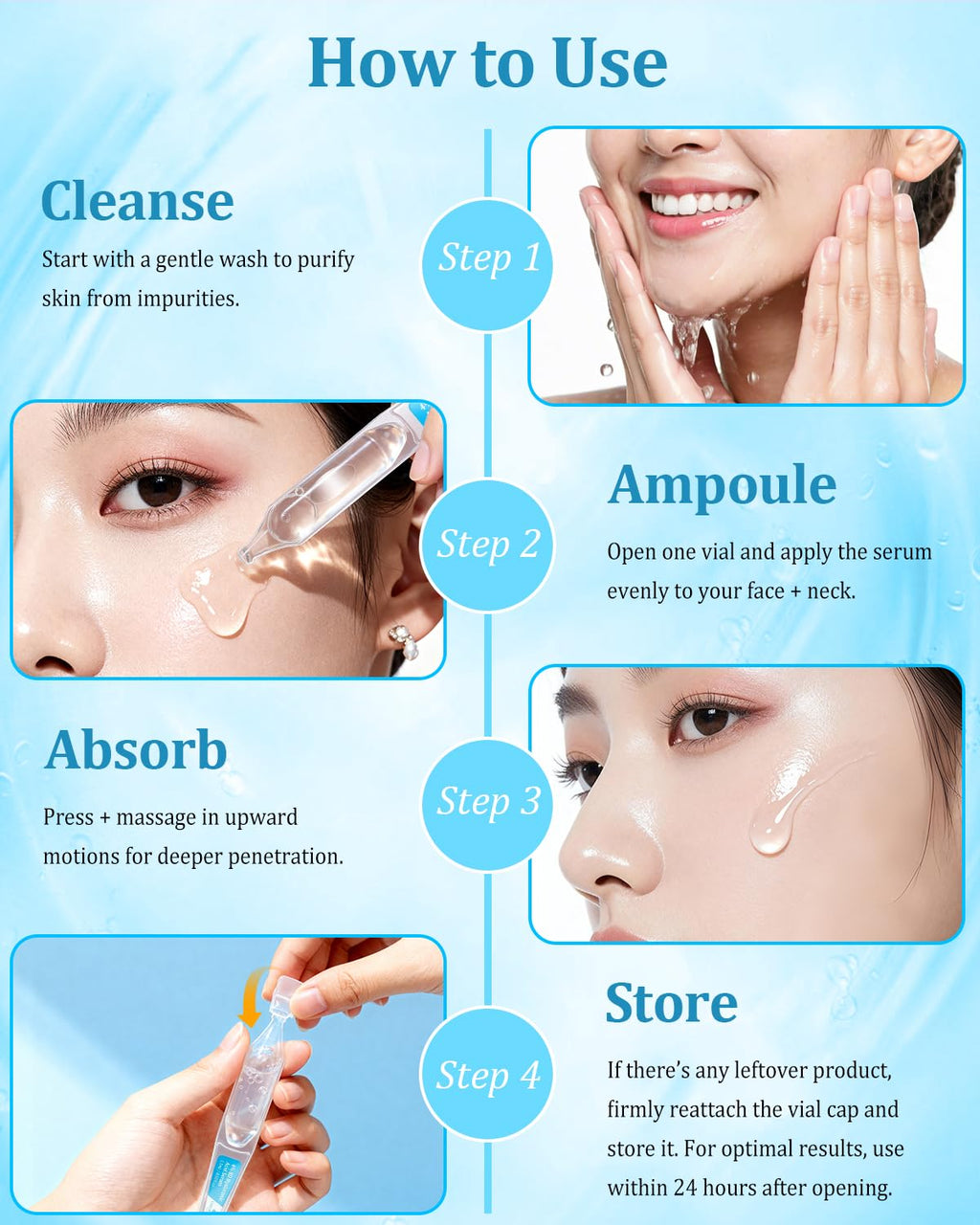 CHEOKINGBA 4% Hyaluronic Acid Serum – 8D Hydration, 20,000ppm Acetyl Hexapeptide-8, Korean Single-Use Ampoules, 30pcs