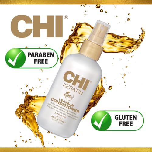 CHI Keratin Leave-in Conditioner – White, 12 oz, Pack of 2 | Reconstructing Hair Care