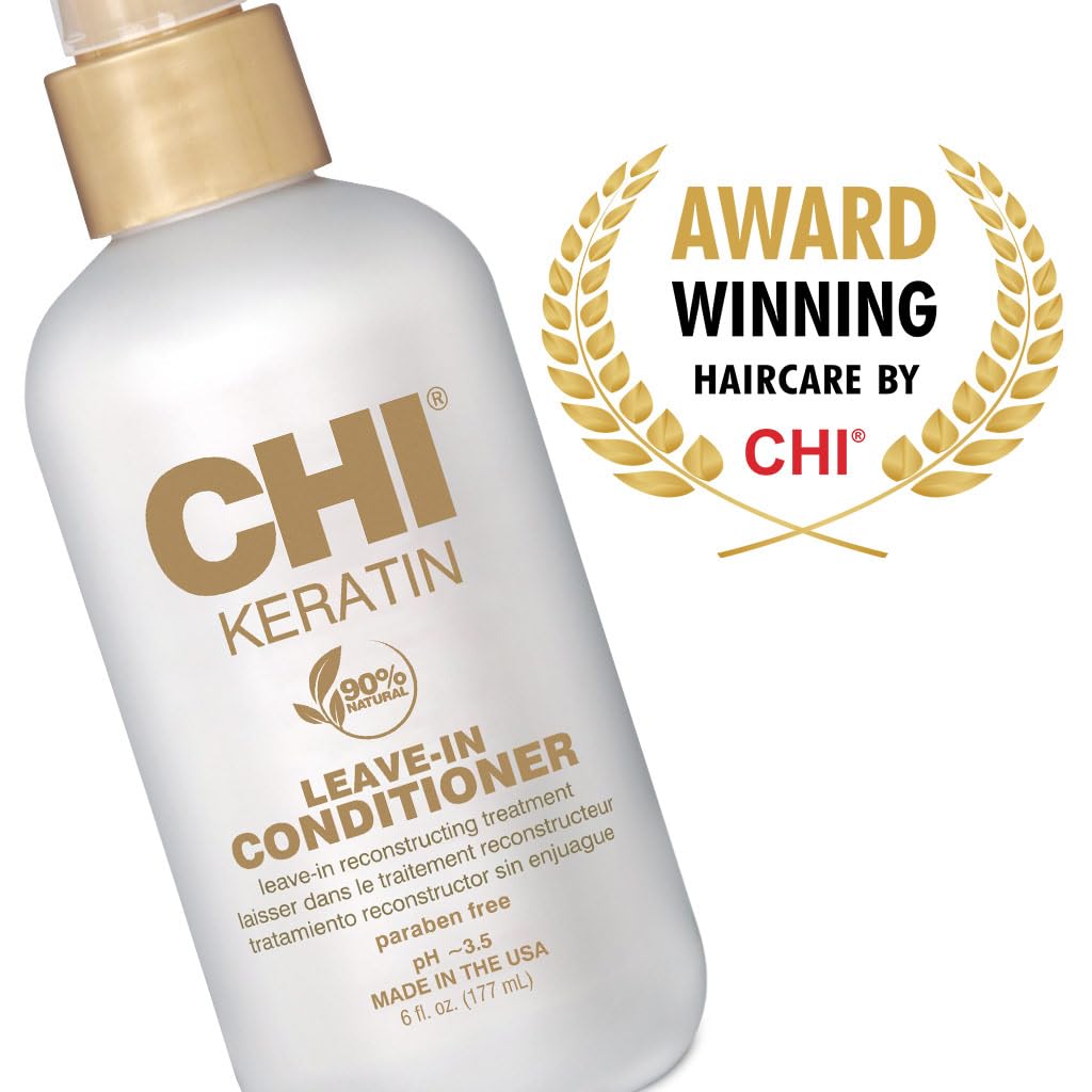 CHI Keratin Leave-in Conditioner – White, 12 oz, Pack of 2 | Reconstructing Hair Care