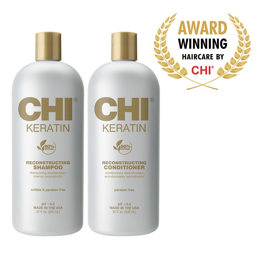 CHI Moisturize It Duo: Keratin Shampoo & Conditioner Set — Hydrating, Sulfate & Paraben-Free