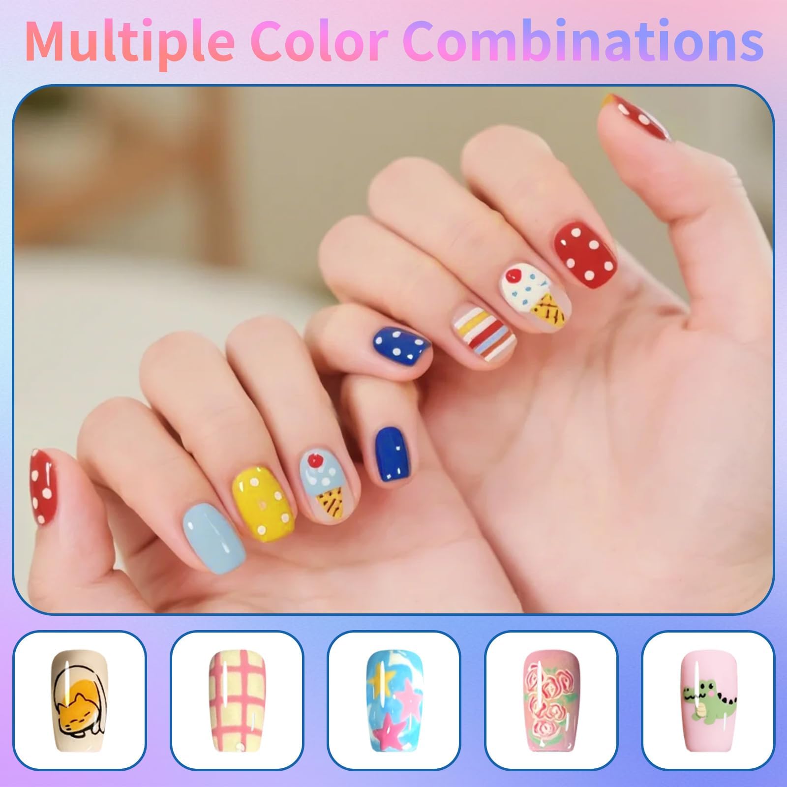 CHIAFEYI Nail Art Pens – 24 Colors, Fine Tip, Waterproof, Quick-Dry