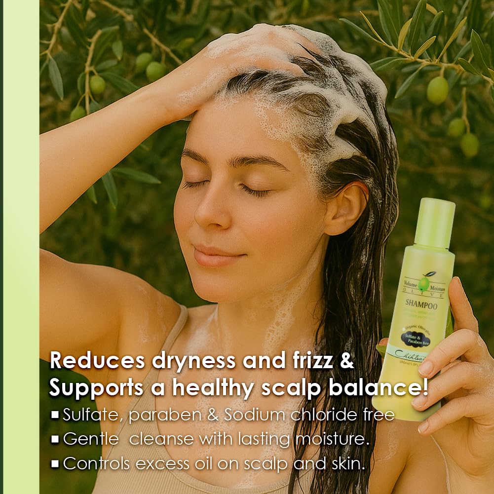 Chihtsai Olive Shampoo — Gentle Cleanse, Moisture Lock, pH-Balanced & Sulfate- and Paraben-Free for Color-Treated Hair | 280ml