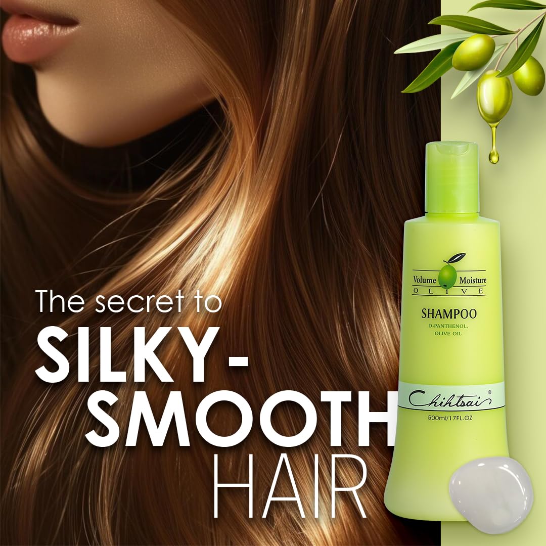 Chihtsai Volume Moisture Olive Shampoo – Cleanse, Nourish & Smooth Hair (17oz / 500ml)