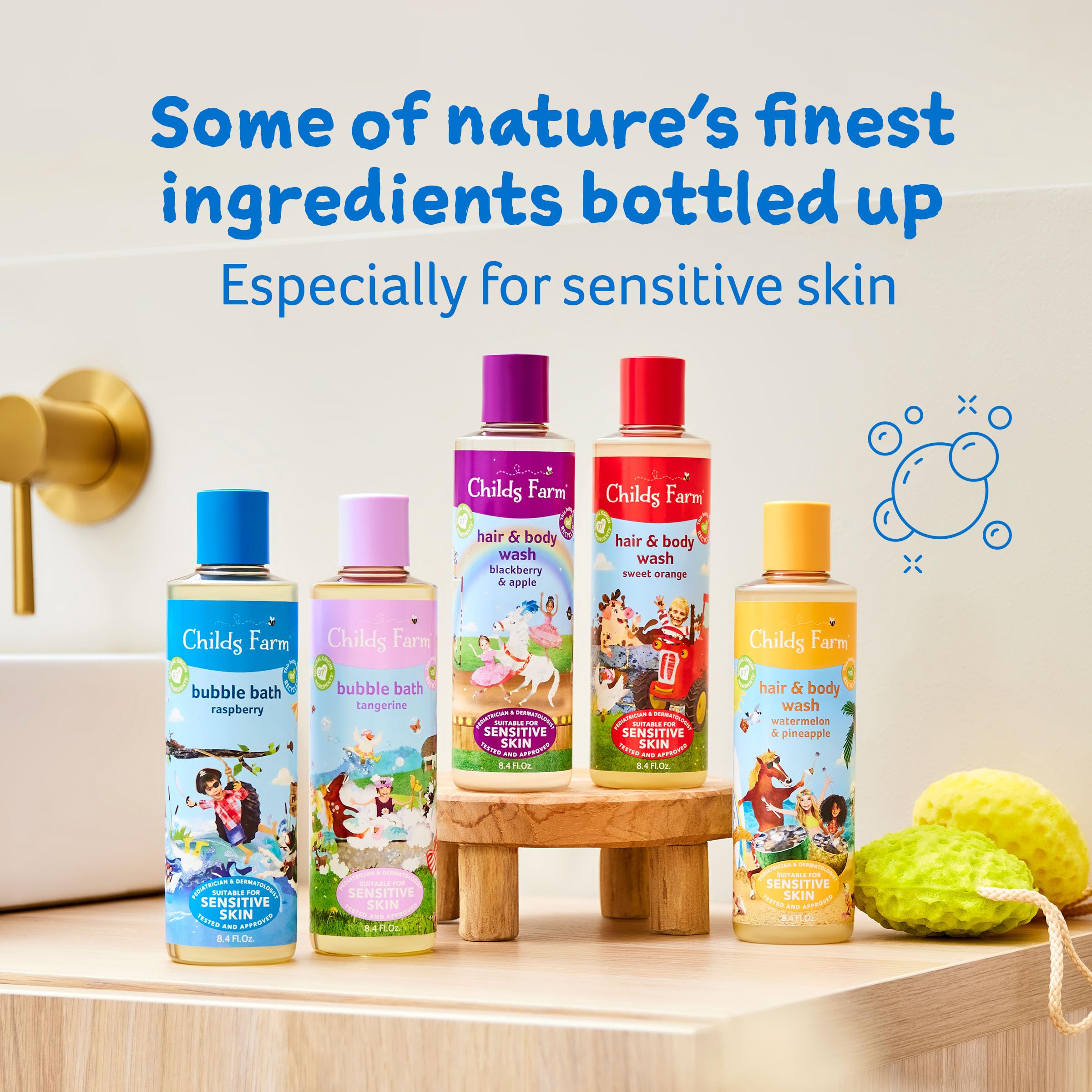 Childs Farm Kids Hair & Body Wash for Dry, Sensitive Skin – Organic Sweet Orange, Vegan & Cruelty-Free | 8.4 Fl Oz
