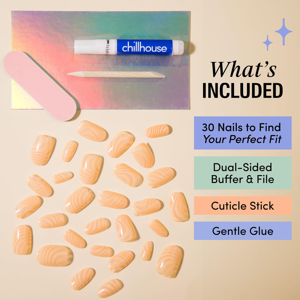 Chill Tips Let It Flow 2.0 Oval Press-On Nails Kit — 24 Shapes, Up to 2 Weeks Wear