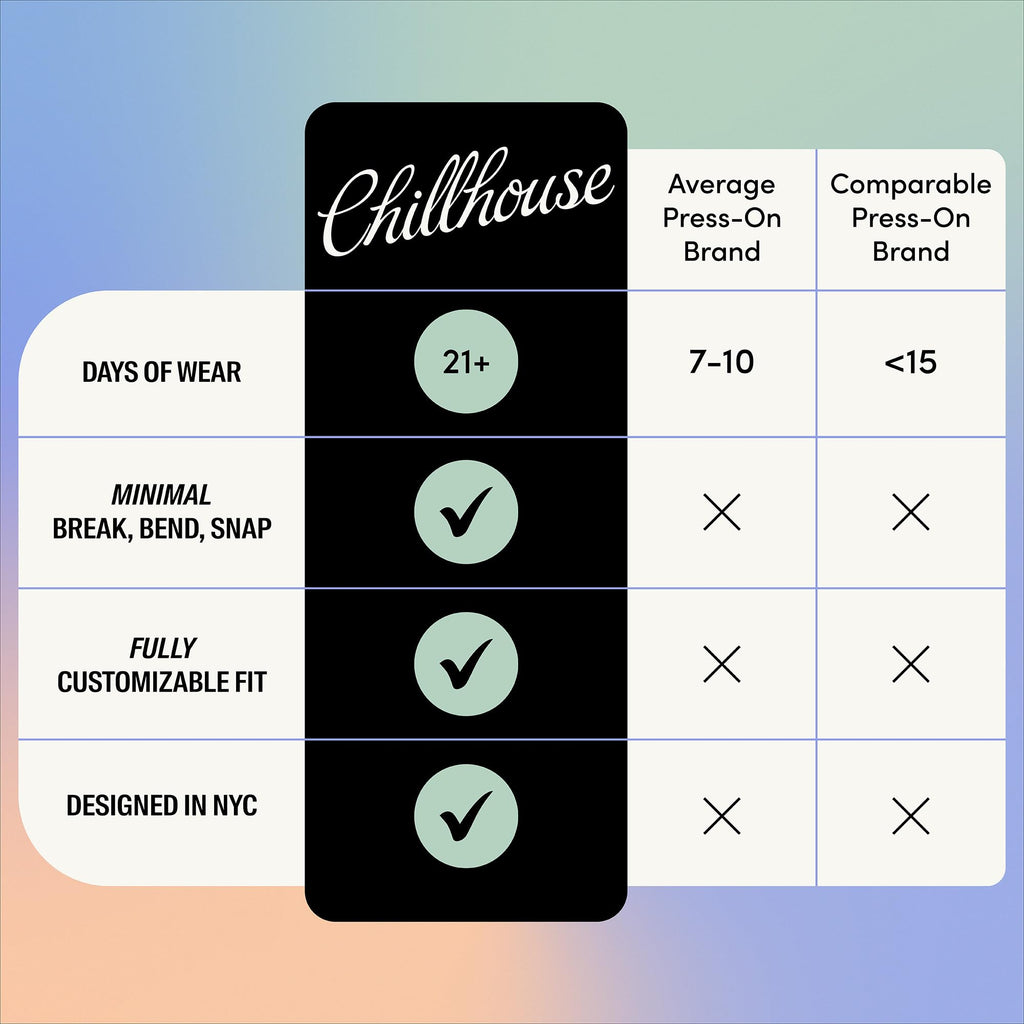 Chillhouse Chill Tips Press-On Nails Kit – Freelance Gig (Almond) | 24 Shapes, Up to 2 Weeks Wear