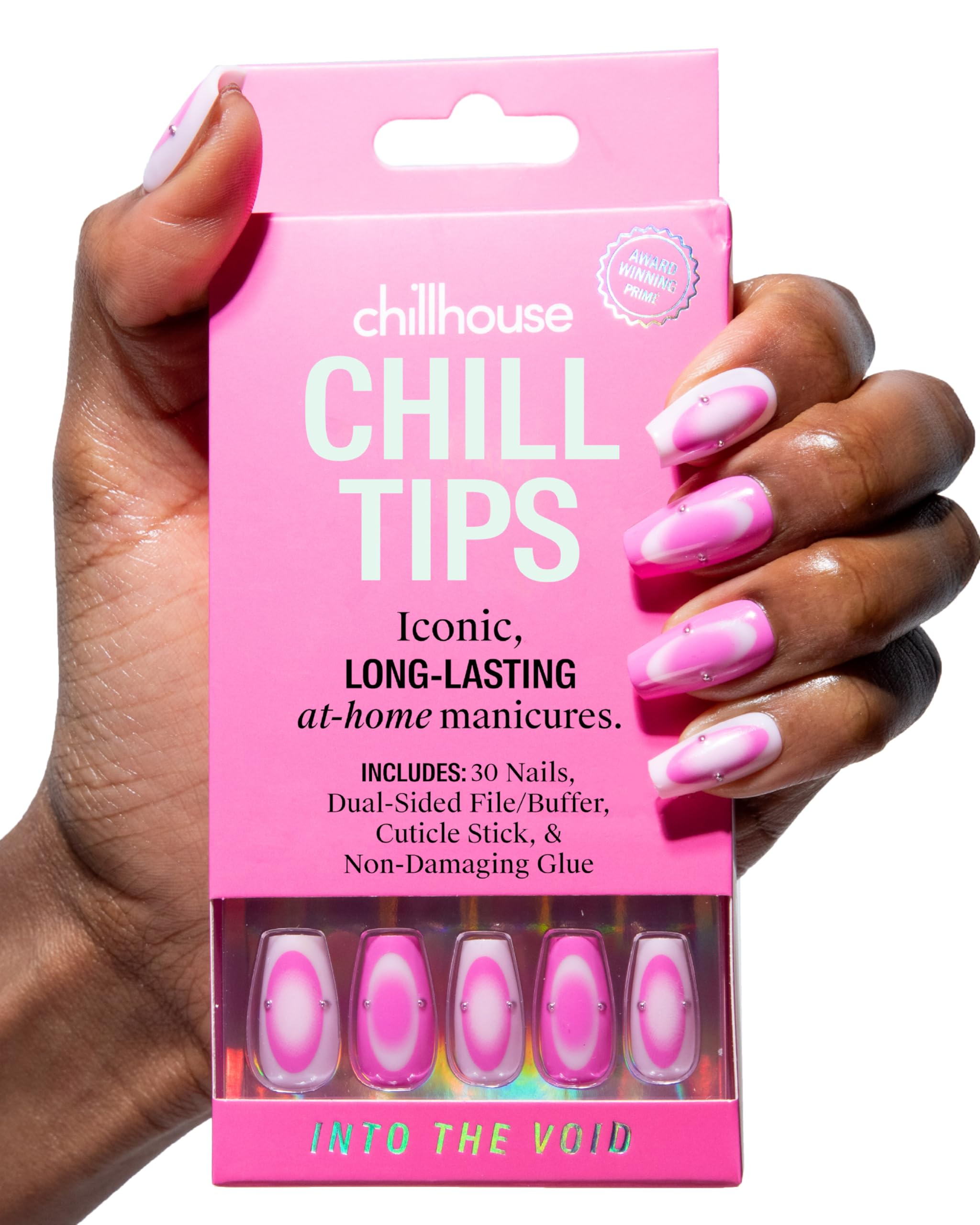 Chillhouse Chill Tips Press-On Nails Kit — Into the Void (Square) | 30 Shapes & Reusable