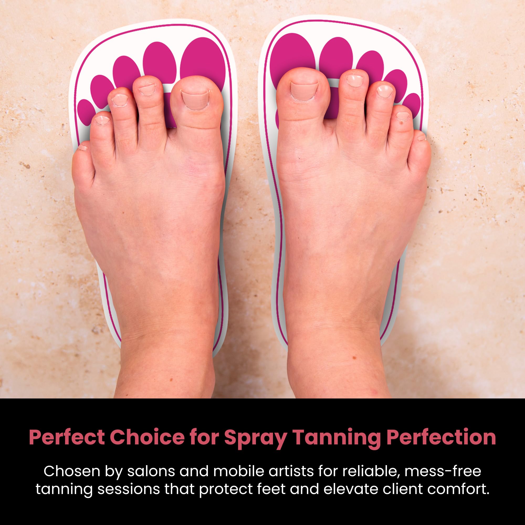 CHNELSS Pink 120 Pairs Disposable Spray Tanning Feet Pads – Hygienic Foot Protectors for Salons