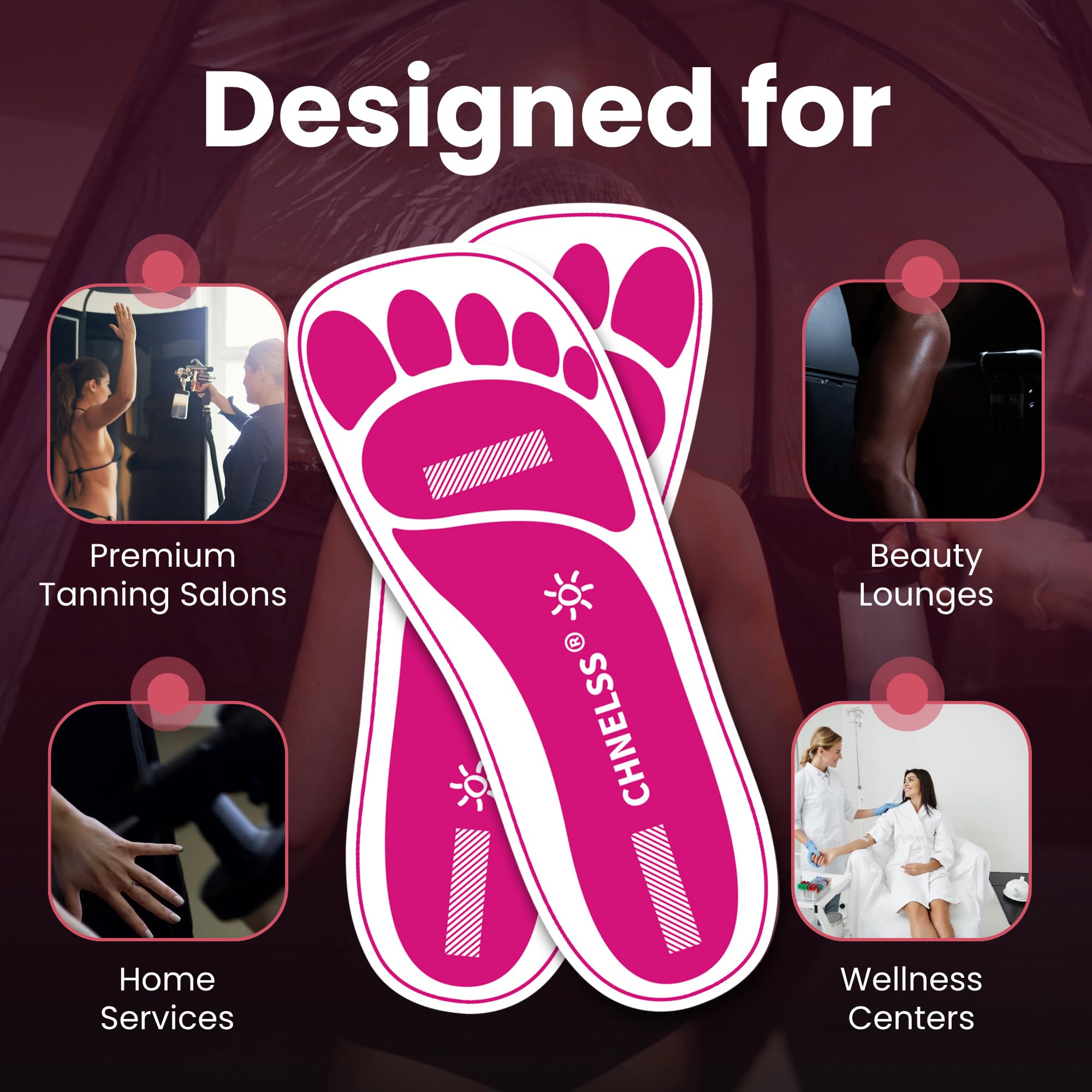 CHNELSS Pink 120 Pairs Disposable Spray Tanning Feet Pads – Hygienic Foot Protectors for Salons