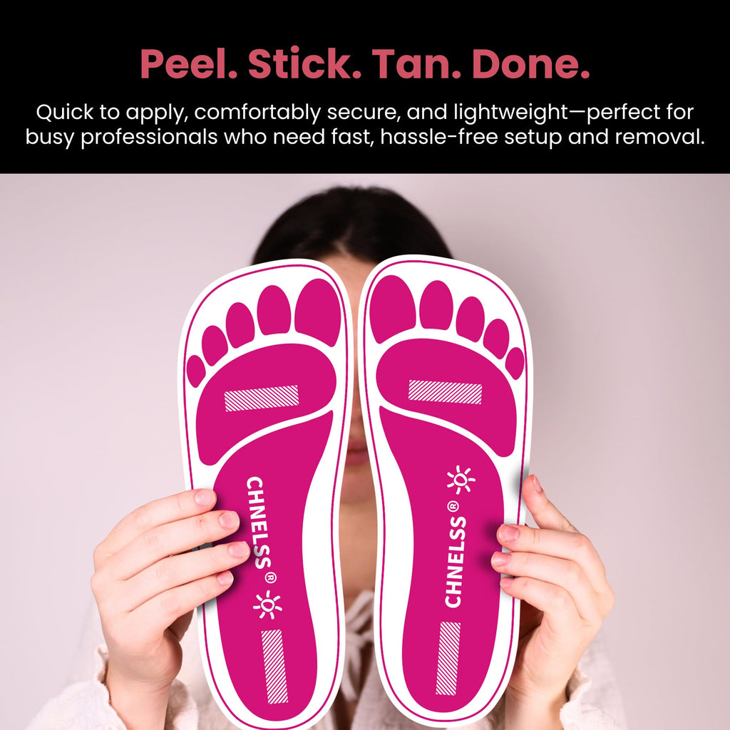 CHNELSS Pink 120 Pairs Disposable Spray Tanning Feet Pads – Hygienic Foot Protectors for Salons