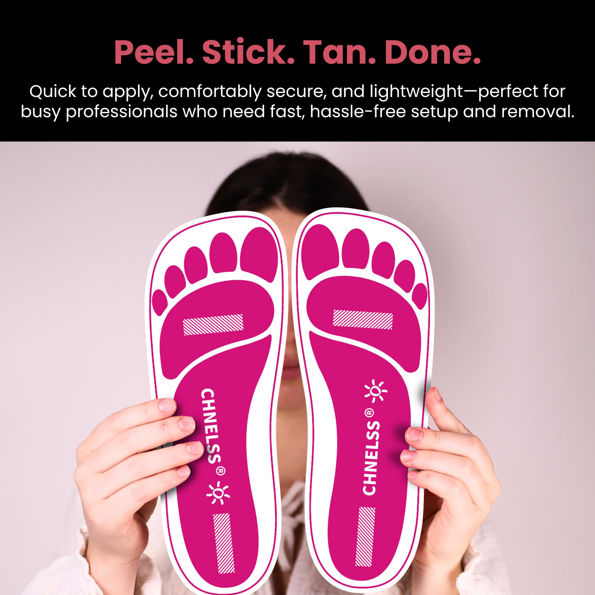 CHNELSS Pink 120 Pairs Disposable Spray Tanning Feet Pads – Hygienic Foot Protectors for Salons