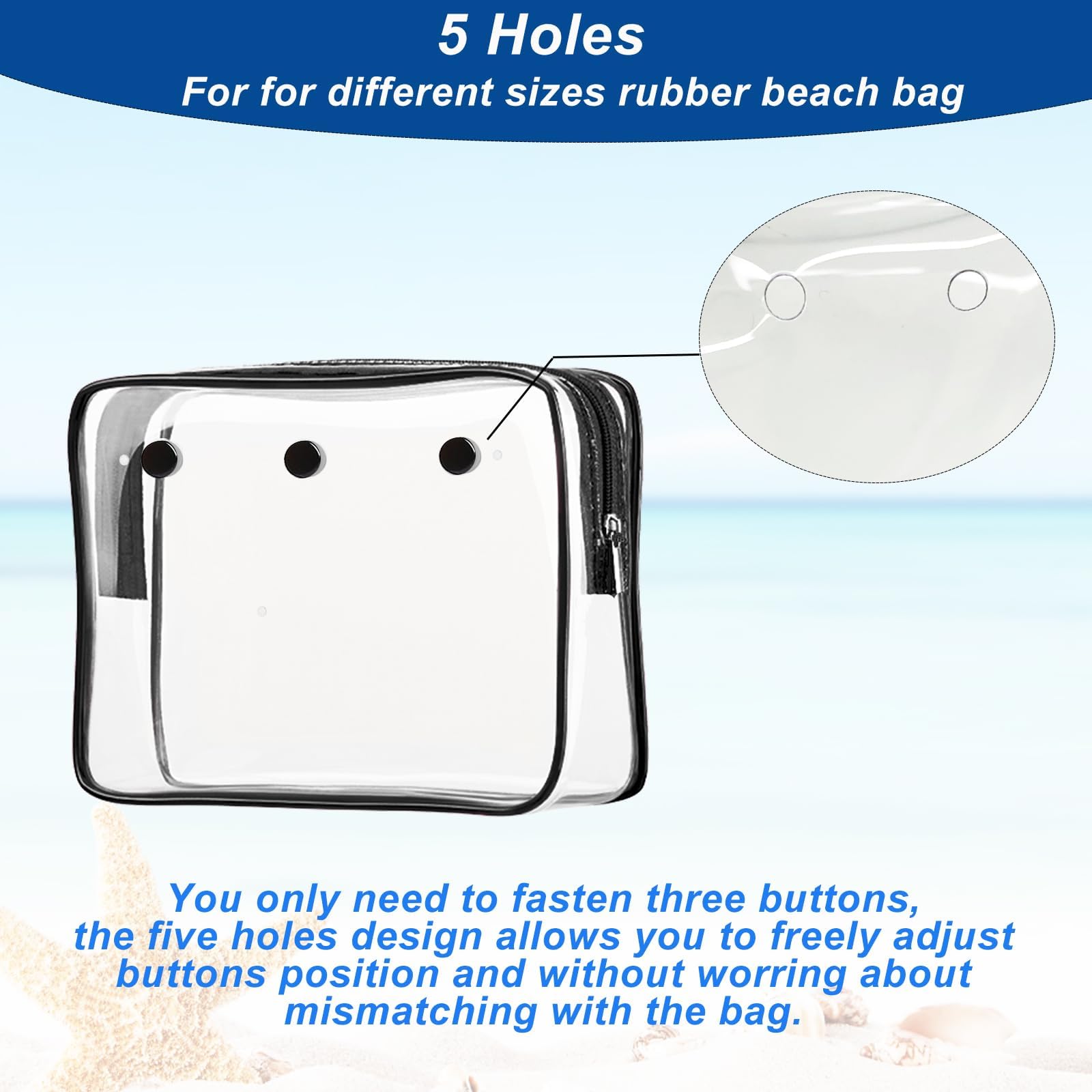 Choshion Clear Insert Bag Accessories for Beach Tote Bag – 4-Piece Transparent Organizer Set
