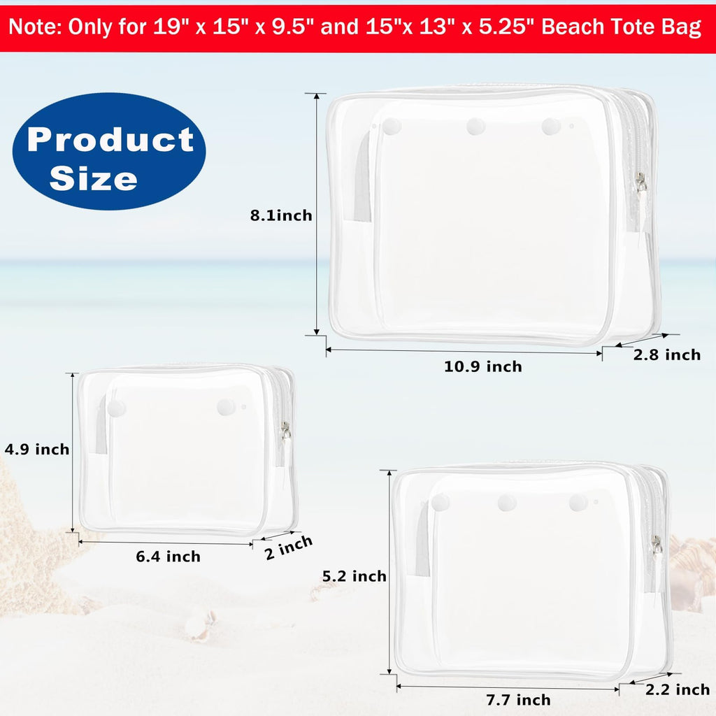 Choshion Clear Insert Bag Accessories for Beach Tote | Clear Cosmetic, Toiletry & Makeup Organizer