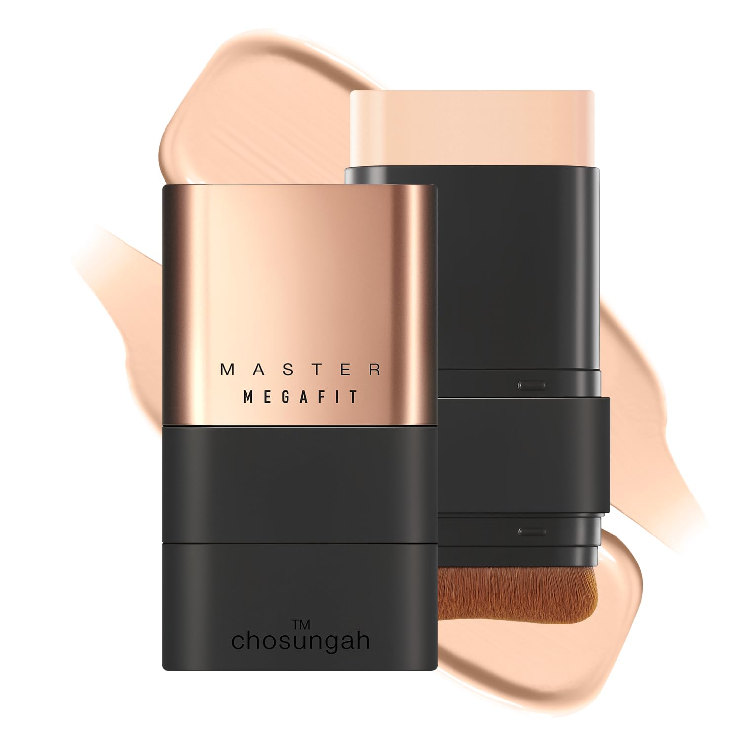 CHOSUNGAH BEAUTY Mega Fit Master Glow Stick Foundation with Brush — Shade 22 Peach Beige