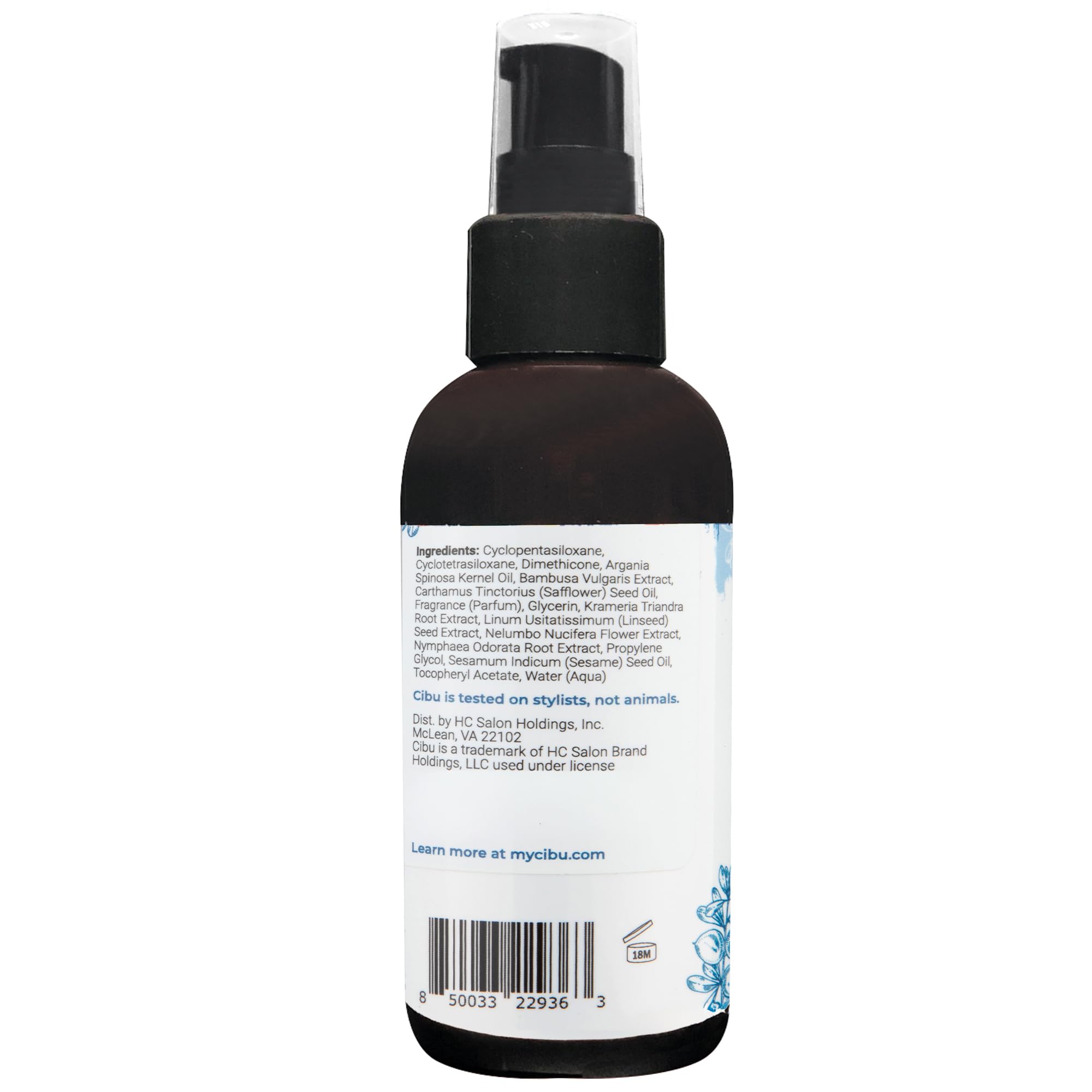 CIBU Nourishing Argan Oil Hair Serum | Anti-Frizz, Heat Protectant & Lightweight Treatment | 4 oz