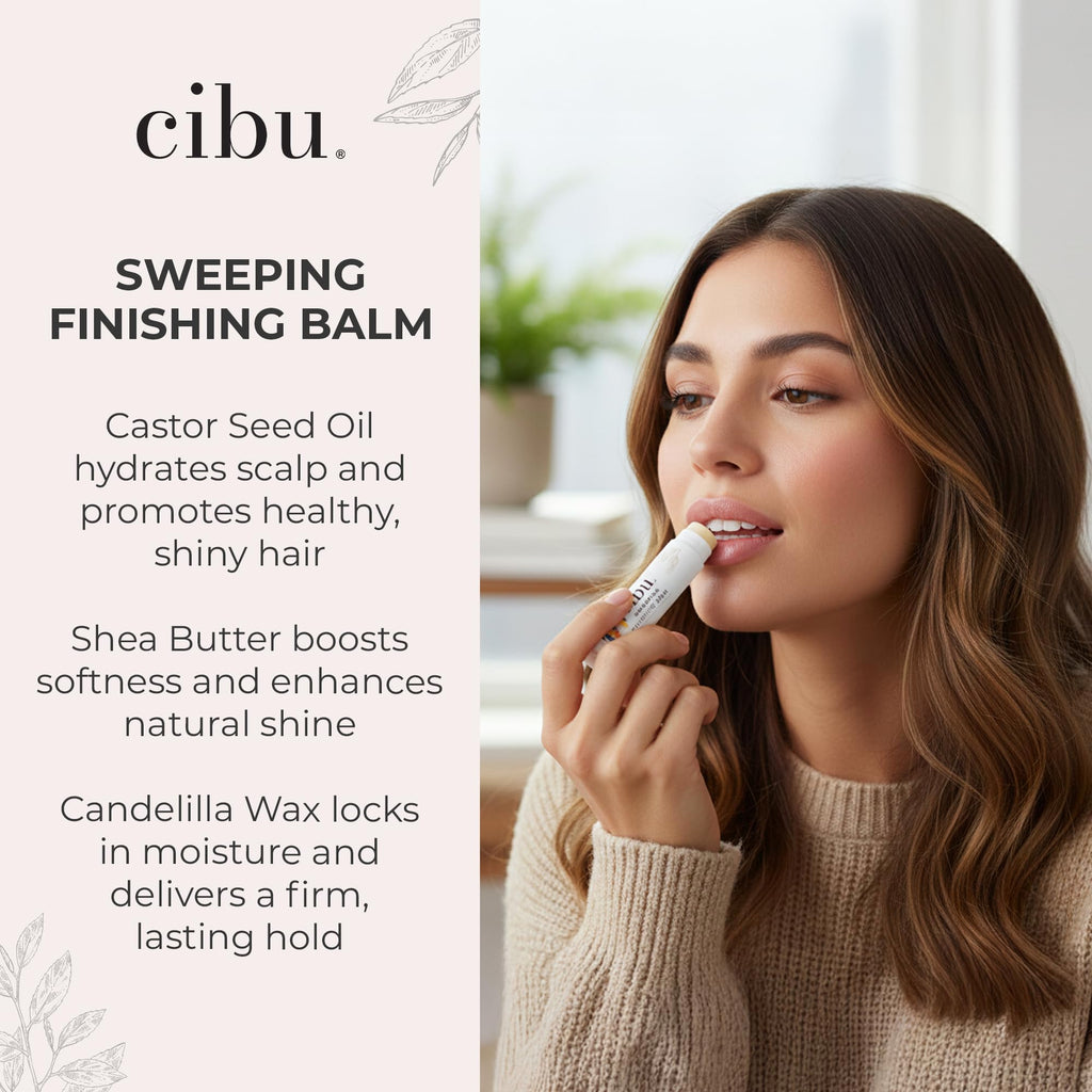 CIBU Sweeping Finishing Balm – Hydrating Hair Wax Stick for Frizz Control & Shine | 0.5oz