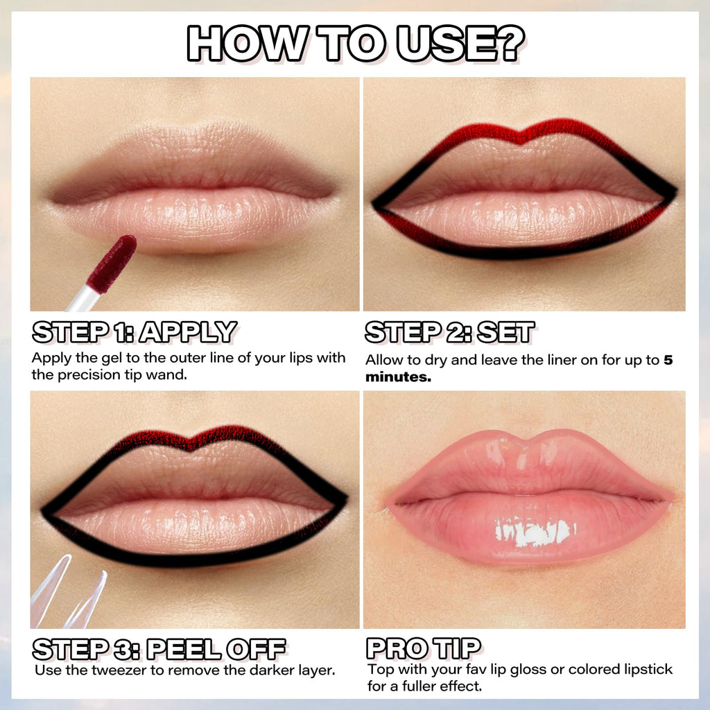 Cilrofelr Peel Off Lip Liner Stain – Long Wear Matte Lip Liner in Nude Pink