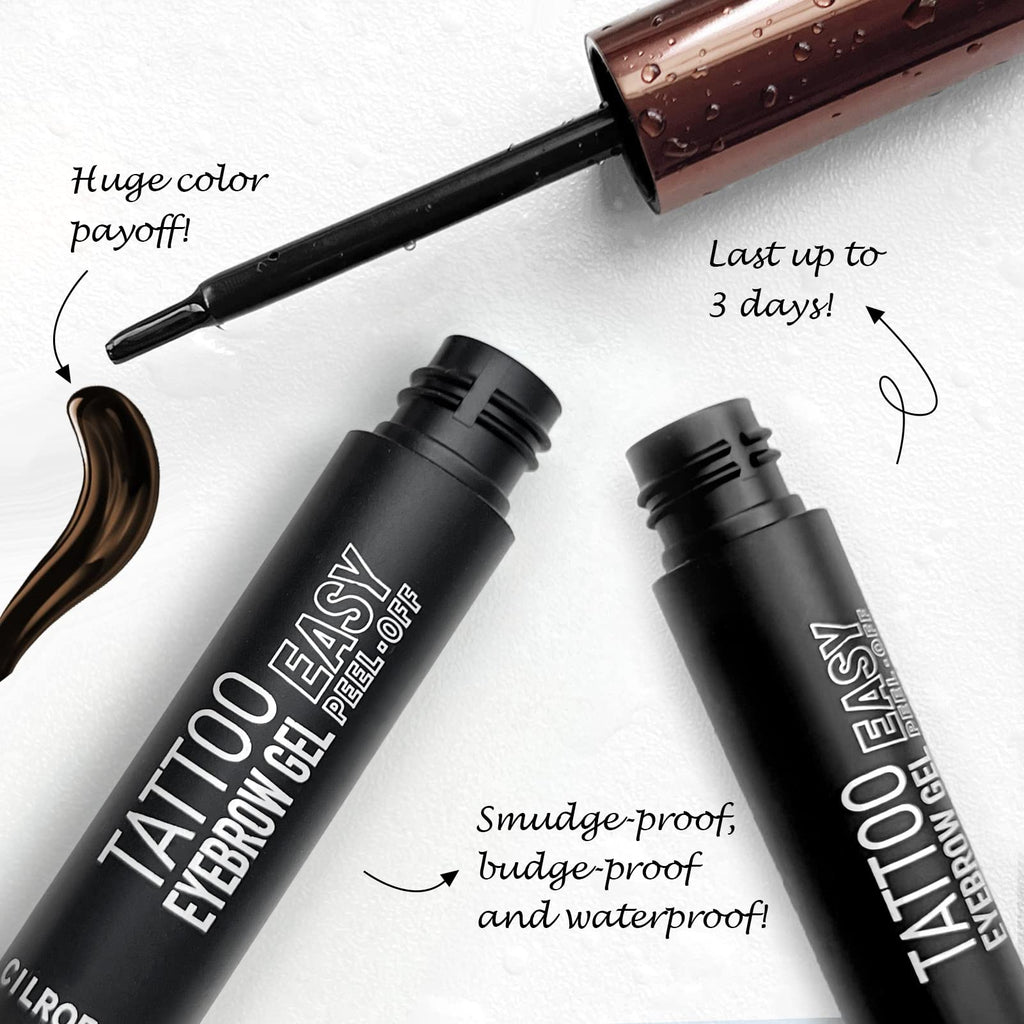 Cilrofelr Tattoo Peel Off Eyebrow Gel – 3-Day, Waterproof Brow Tint (2 Pack)