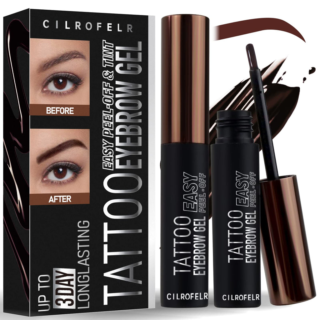 Cilrofelr Tattoo Peel Off Eyebrow Gel – 3-Day, Waterproof Brow Tint (2 Pack)