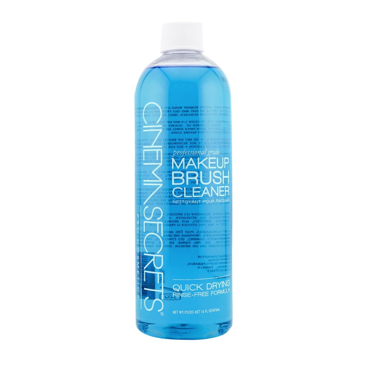 Cinema Secrets Original Blue Vanilla Makeup Brush Cleaner – Fast-Drying, Rinse-Free, 16 fl oz