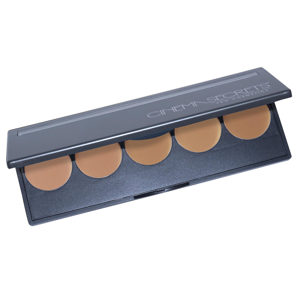 Cinema Secrets Ultimate Foundation 5-in-1 Palette – Med-Deep Pink-Beige Undertones | Buildable, Long-Wear Matte, Paraben-Free
