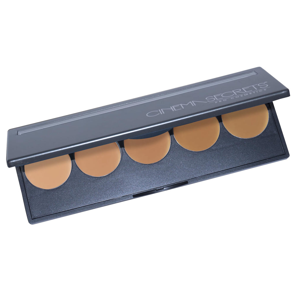 Cinema Secrets Ultimate Foundation 5-in-1 Palette – Medium Peach-Beige Undertones, Buildable Coverage, Long-Wear Matte Finish, Paraben-Free