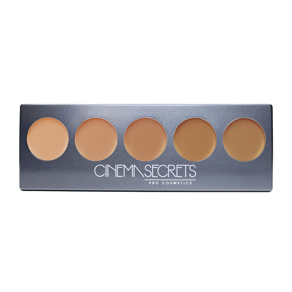 Cinema Secrets Ultimate Foundation 5-in-1 Palette – Medium Peach-Beige Undertones, Buildable Coverage, Long-Wear Matte Finish, Paraben-Free