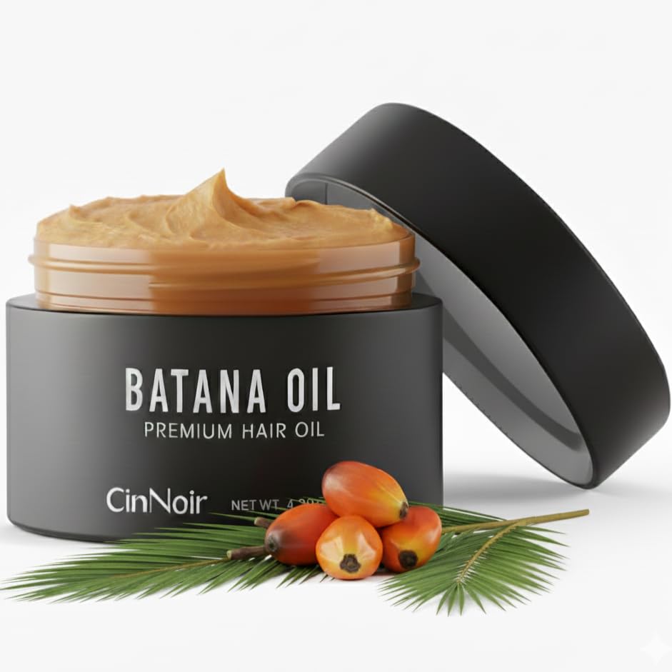 CinNoir Dr Sebi Batana Oil – 100% Raw, Organic & Cold-Pressed for Thicker, Stronger Hair (4.23 oz)