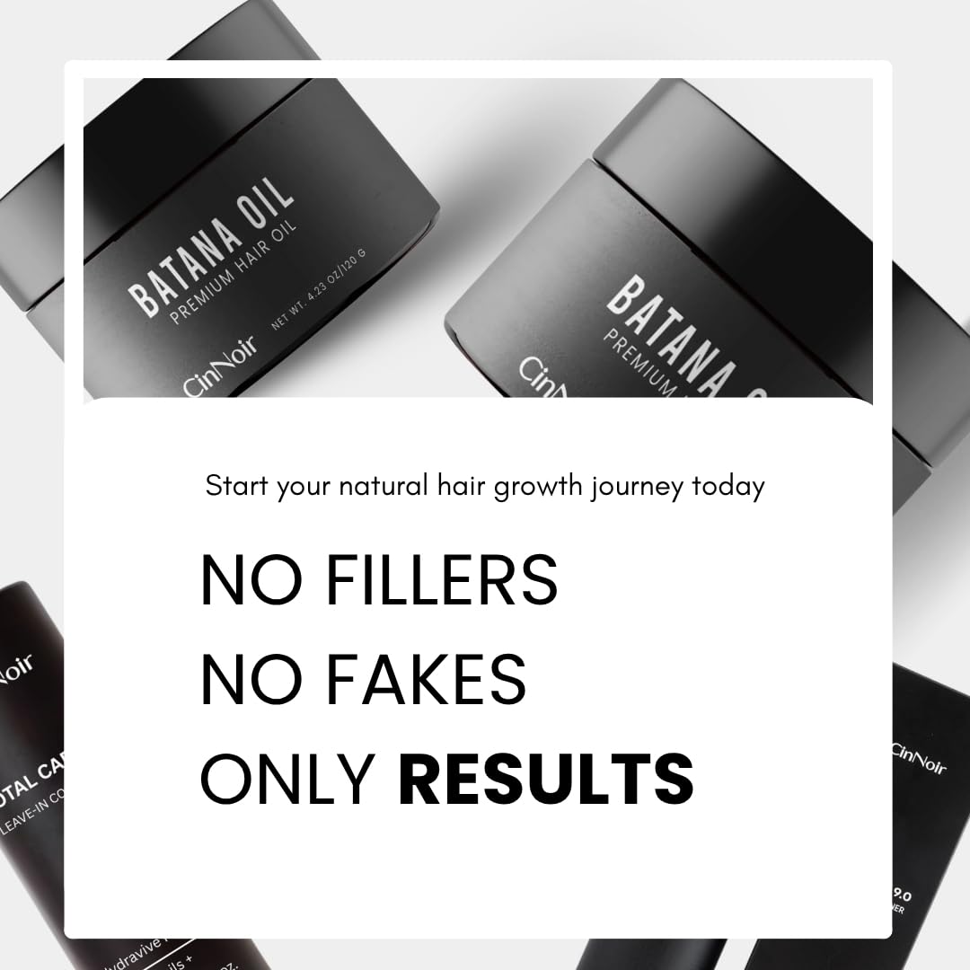 CinNoir Dr Sebi Batana Oil – 100% Raw, Organic & Cold-Pressed for Thicker, Stronger Hair (4.23 oz)