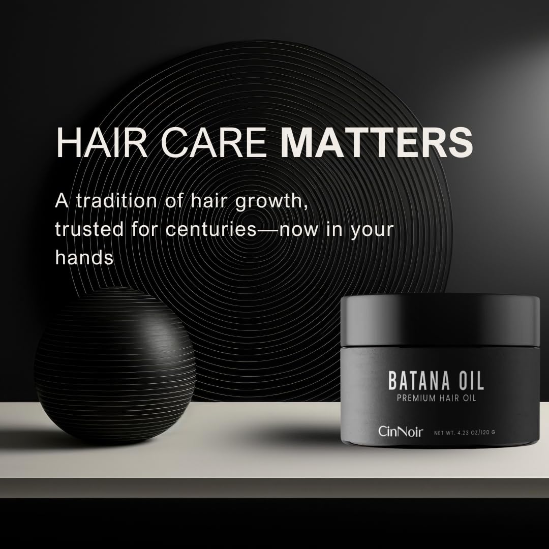 CinNoir Dr Sebi Batana Oil – 100% Raw, Organic & Cold-Pressed for Thicker, Stronger Hair (4.23 oz)