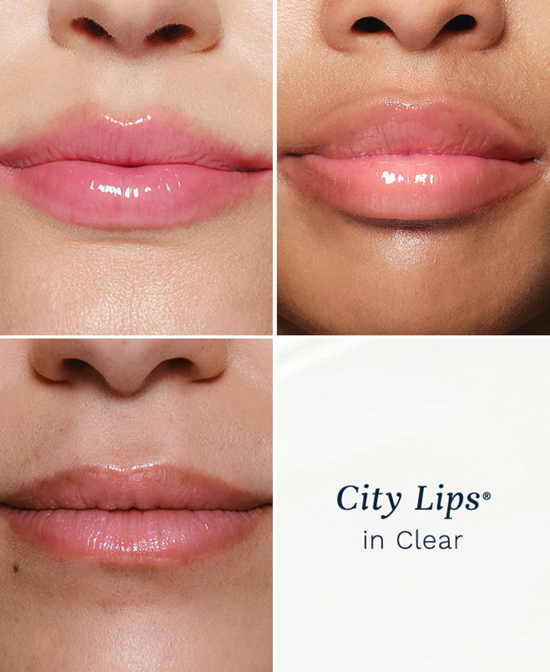 City Lips Clear by City Beauty | Plumping Lip Gloss with Hyaluronic Acid & Peptides (Pack of 3, Cruelty-Free)