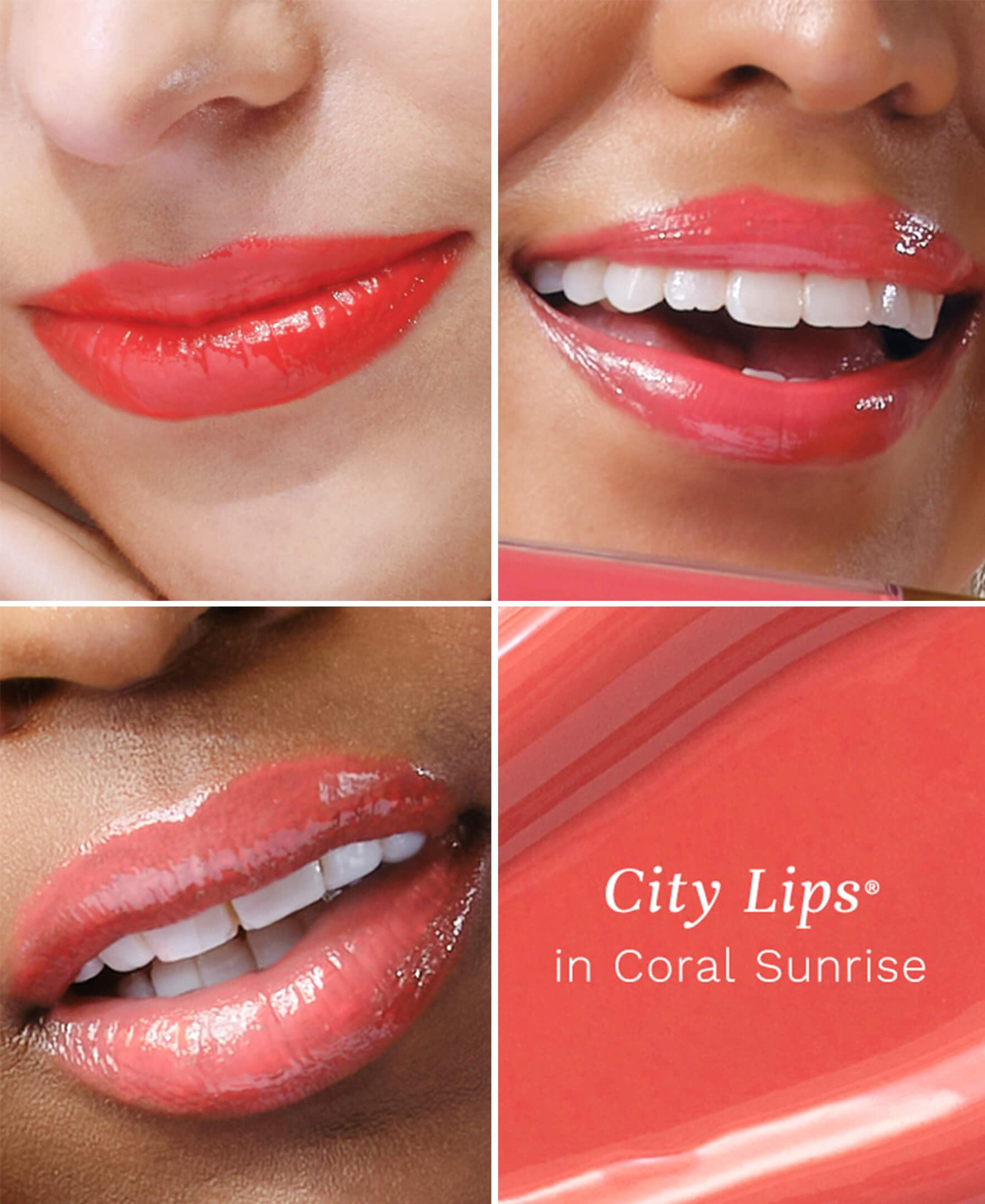City Lips Plumping Lip Gloss in Coral Sunrise — City Beauty | Hydrating, High-Shine Lip Plumper with Hyaluronic Acid