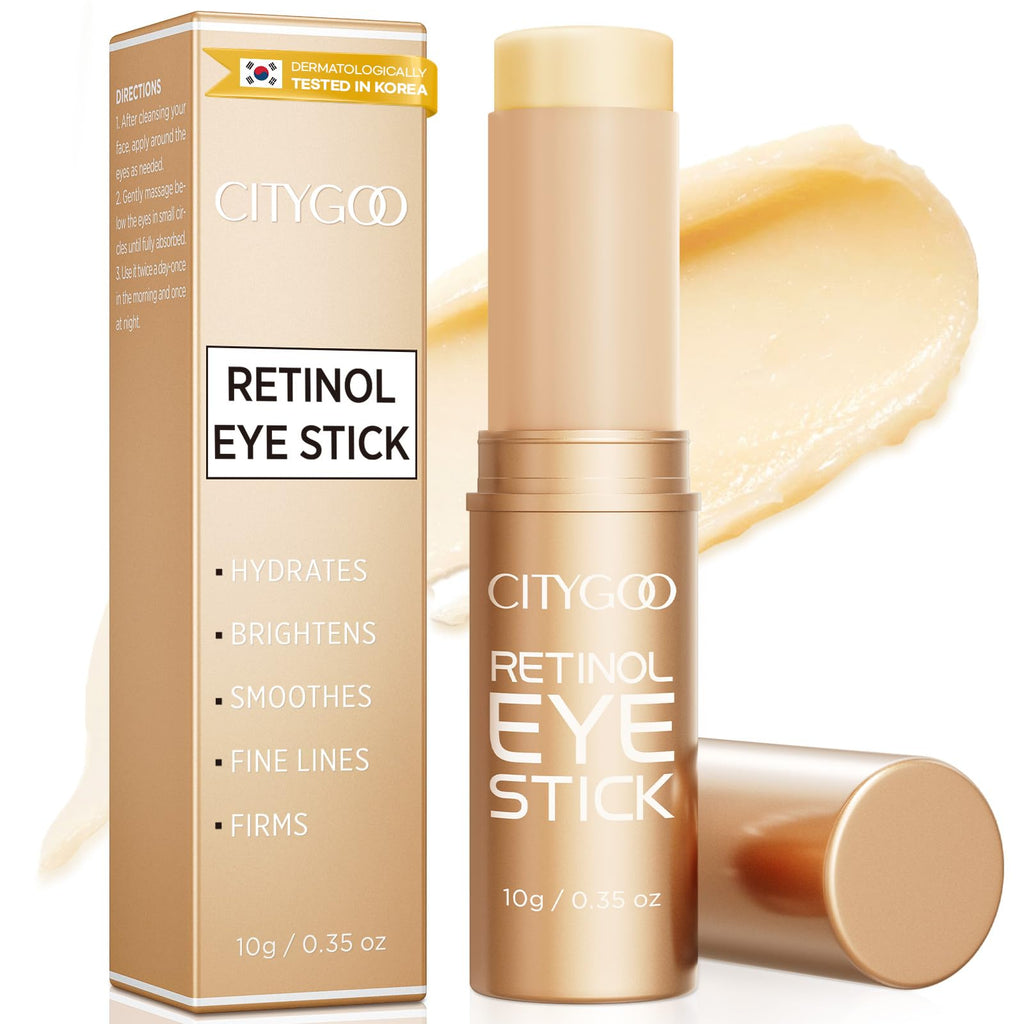 CITYGOO Retinol Eye Stick Hydrating - Anti-Aging Eye Care with Retinol & Collagen | Travel-Friendly 0.35oz/10g