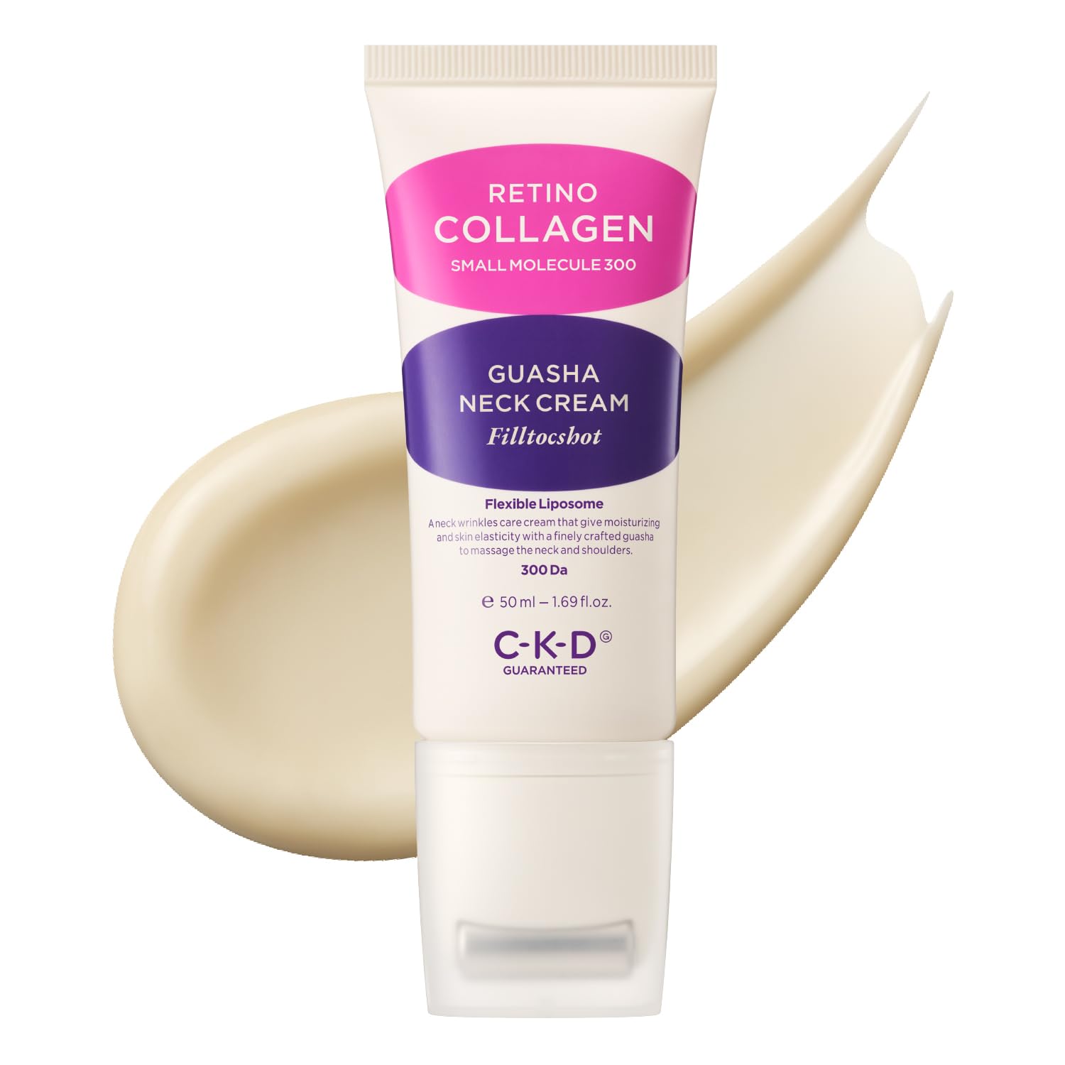 CKD Gua Sha Neck Cream Filltocshot – Advanced Neck Firming with Massage Roller